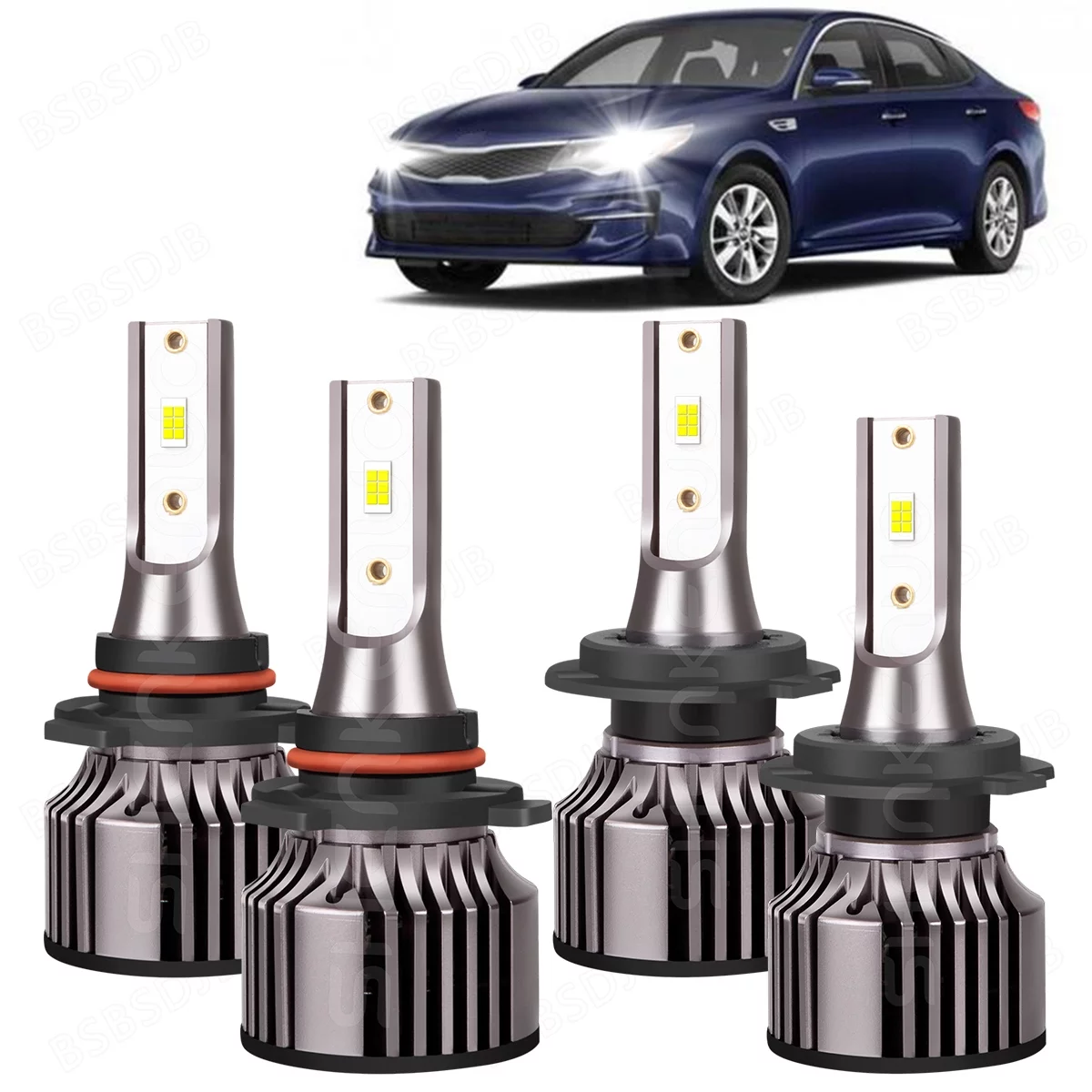 For Kia Forte 2017-2018 Combo 9005+H7 LED Headlight Bulbs High Low Beam Super Bright 6000K White
