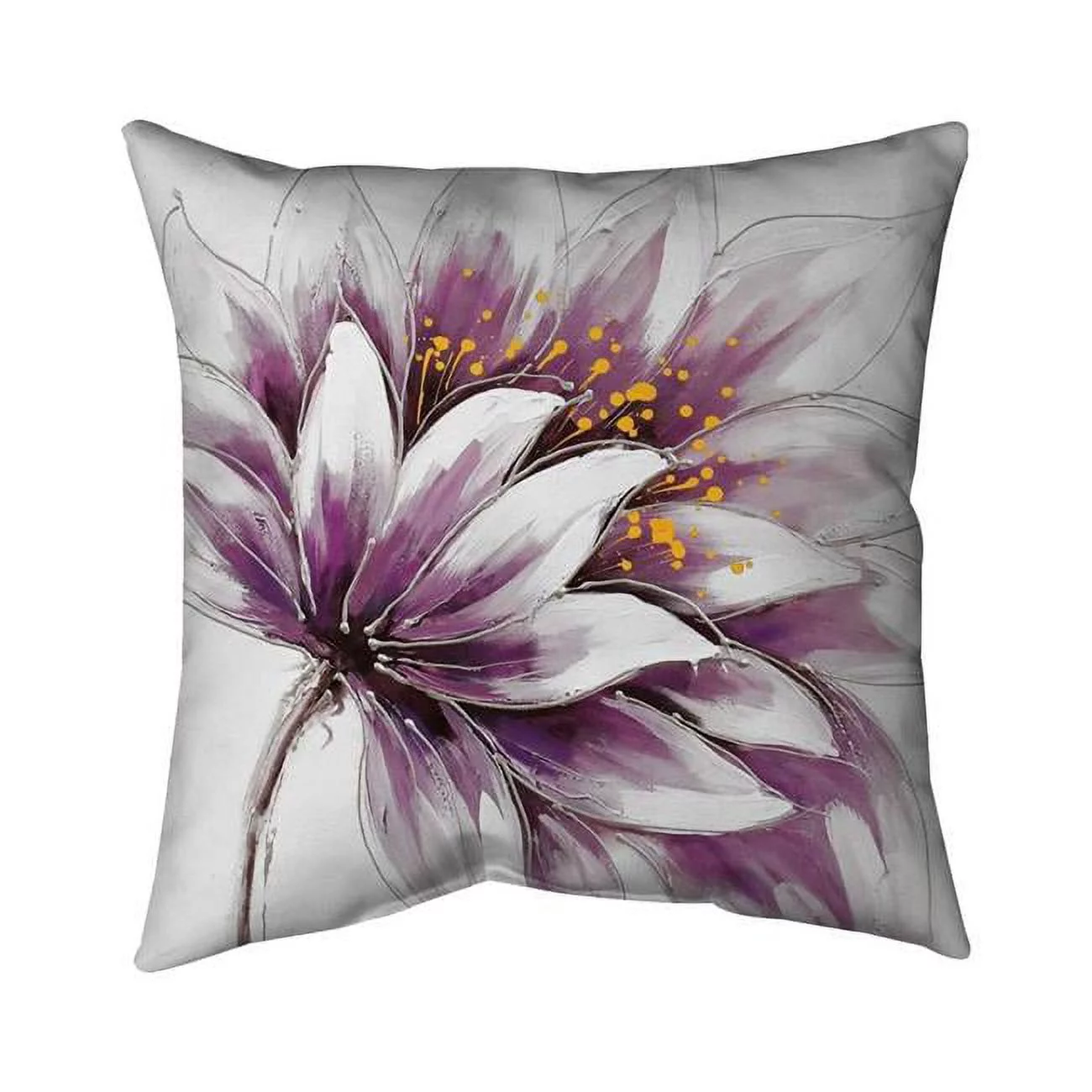 18 x 18 in. Purple Flower-Double Sided Print Indoor Pillow Cover