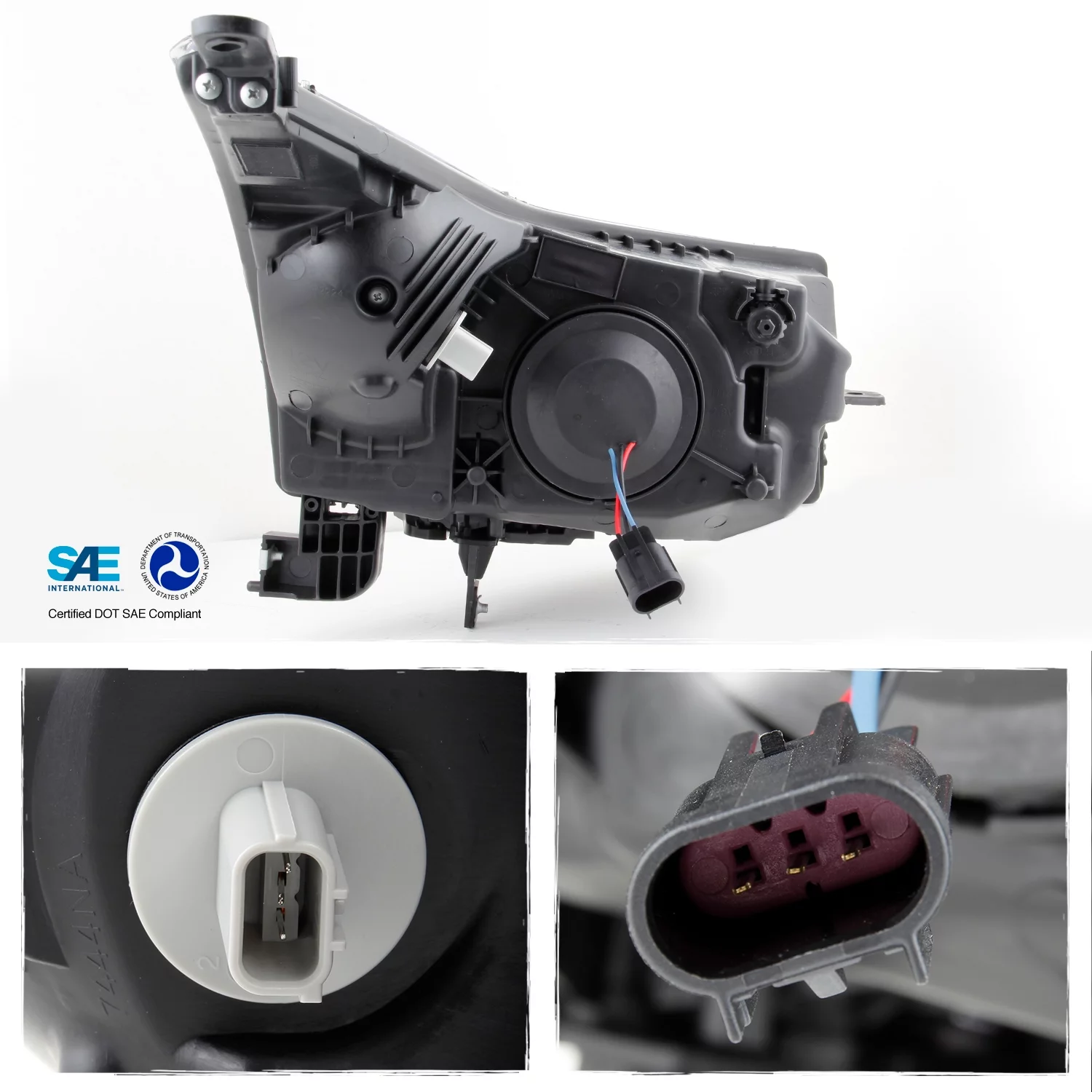 AKKON - For 2011 2012 2013 2014 2015 Chevy Cruze Black Projector Headlights Driver + Passenger Side Replacement