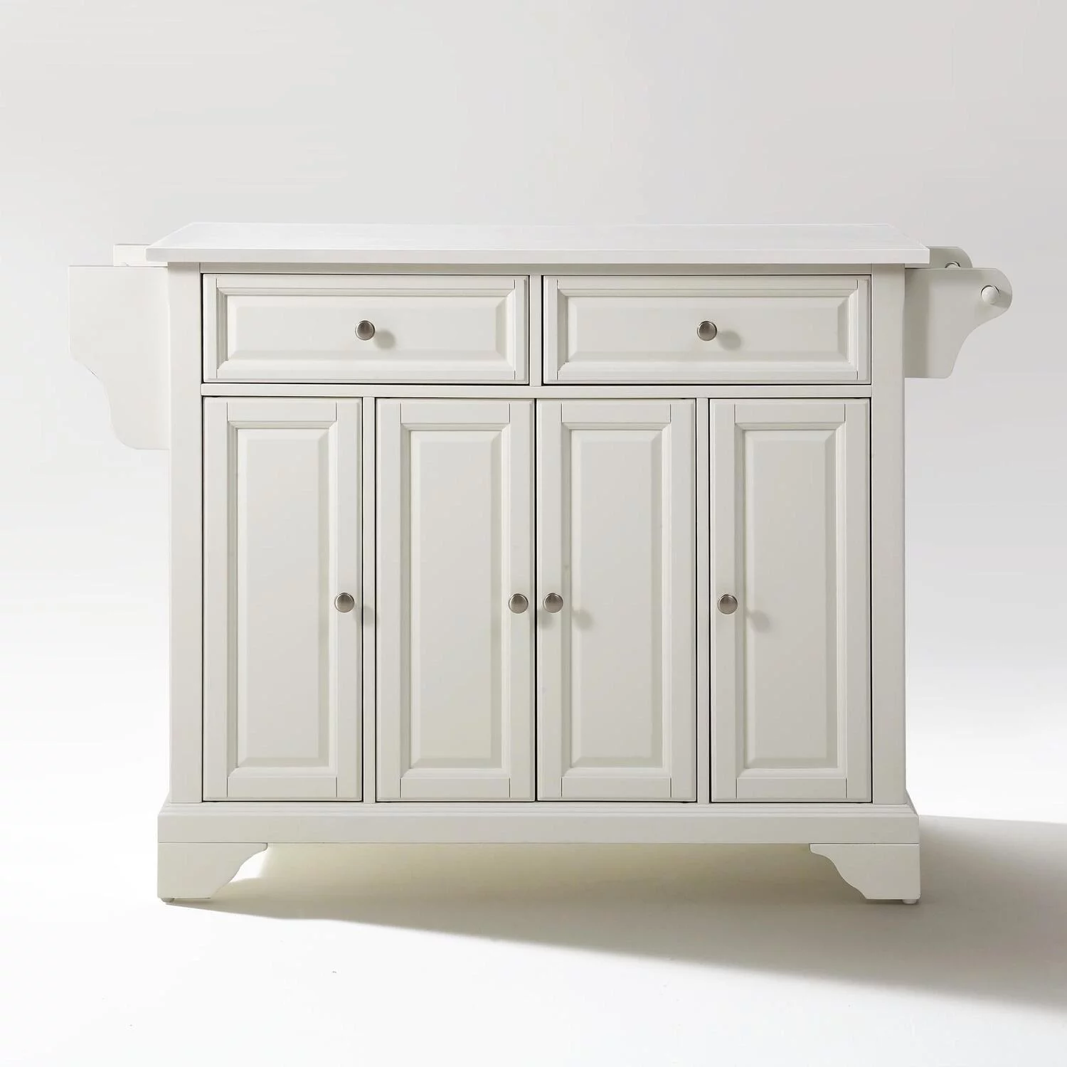 Crosley Furniture Lafayette Wood Granite Top Kitchen Island in White