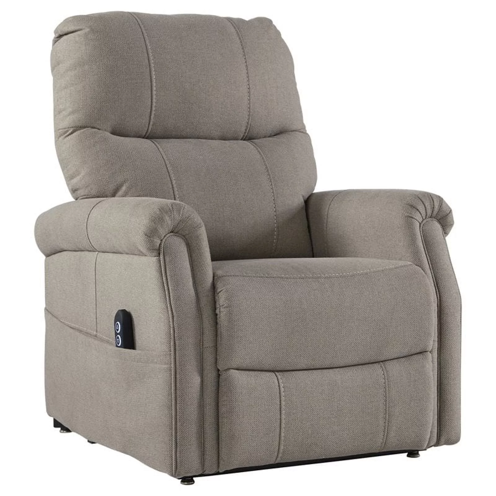 Bowery Hill Traditional Fabric Power Lift Recliner in Gray Finish