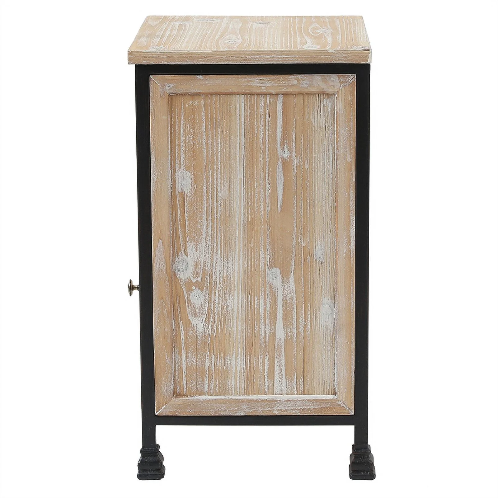 Luxen Home Engineered Wood & Metal Side Tables in Black/White/Brown Set of 2