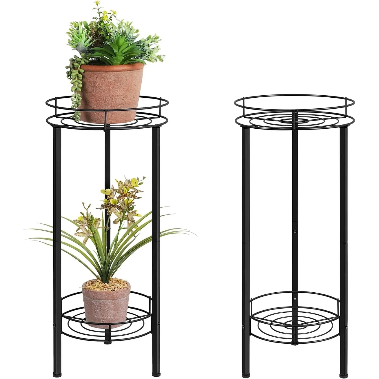 2 Pack Metal Plant Stand Silver