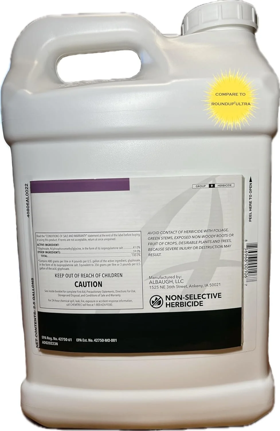 Herbicide (2.5 Gallons)  Glyphosate Concentrate (41%) Herbicide with Surfactant