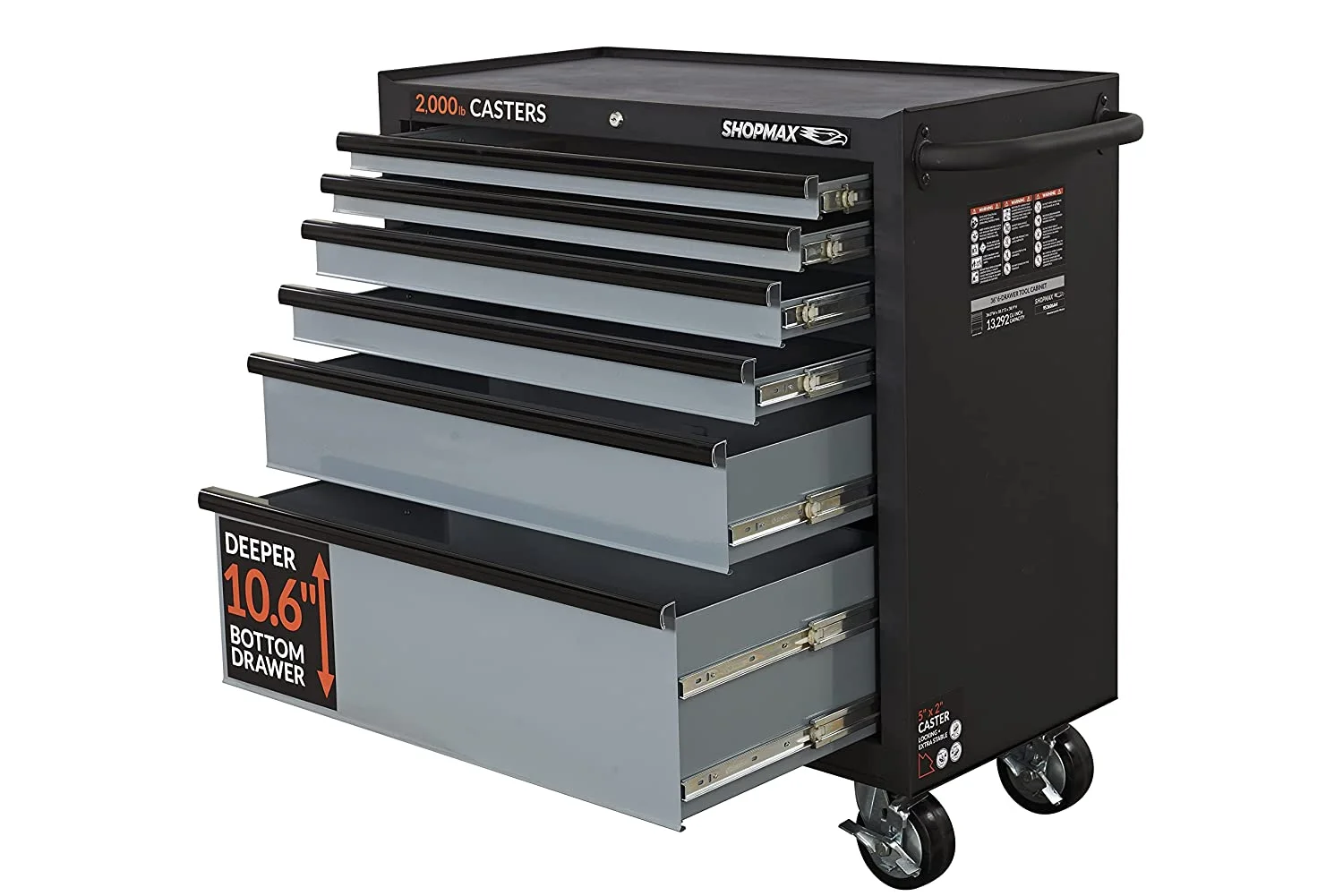 36 in. rolling cabinet W 6-Drawer