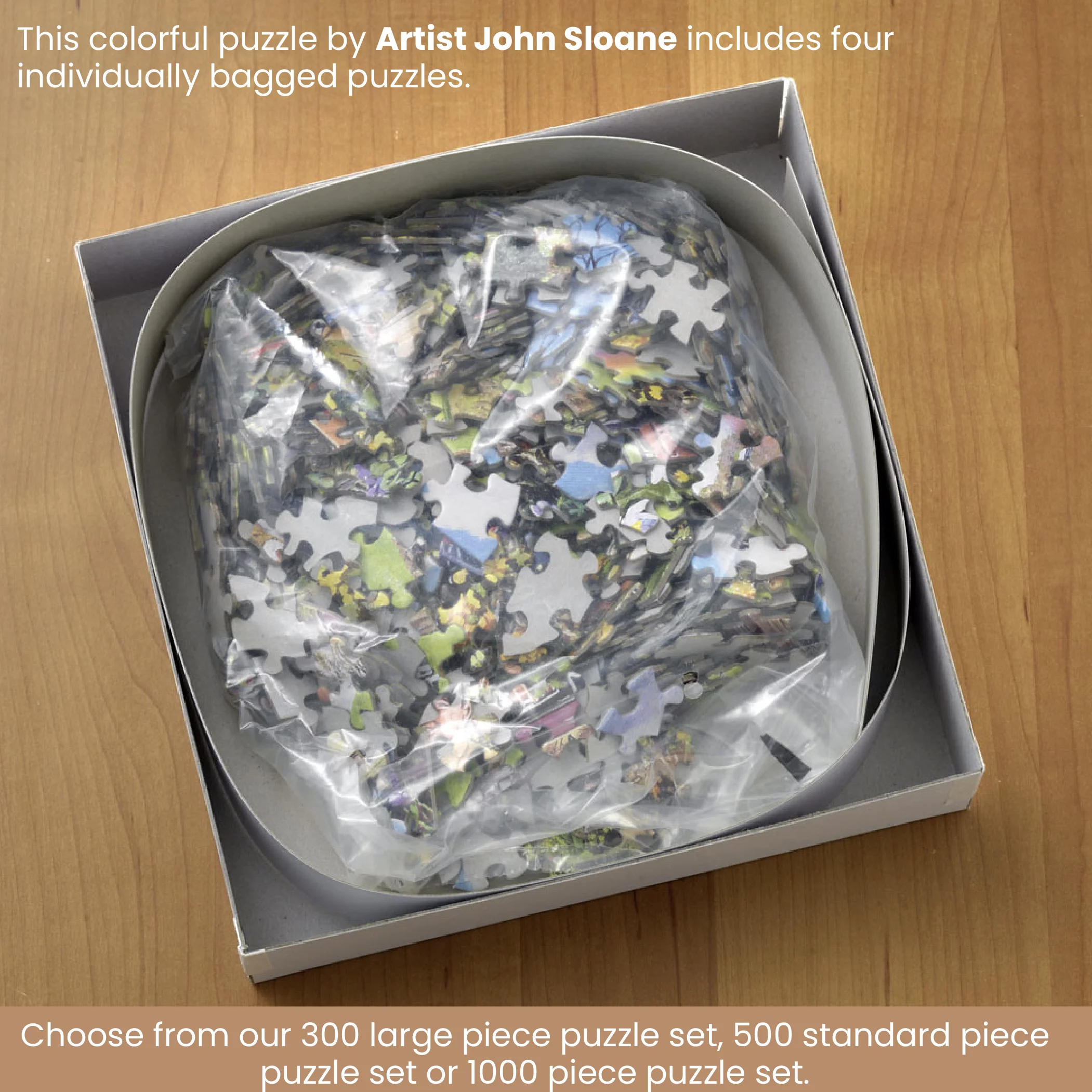 Bits and Pieces - 4-In-1 Multi-Pack Simpler Times 300 Piece Jigsaw Puzzles for Adults - Each Puzzle Measures 16 