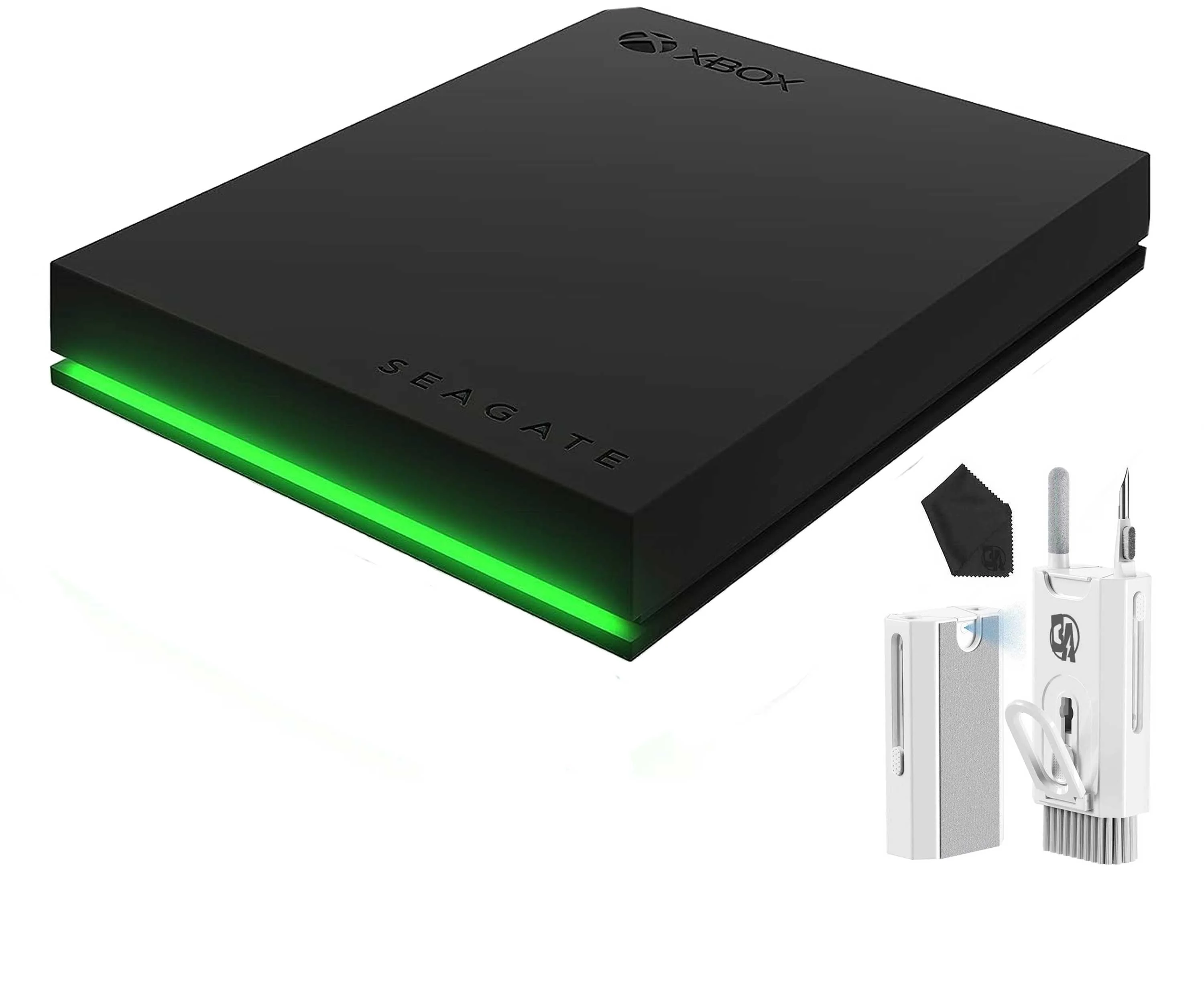 Game Drive for Xbox 2TB External USB 3.2 Gen 1 Hard Drive Xbox Certified with Green LED Bar BOLT AXTION Bundle Like New
