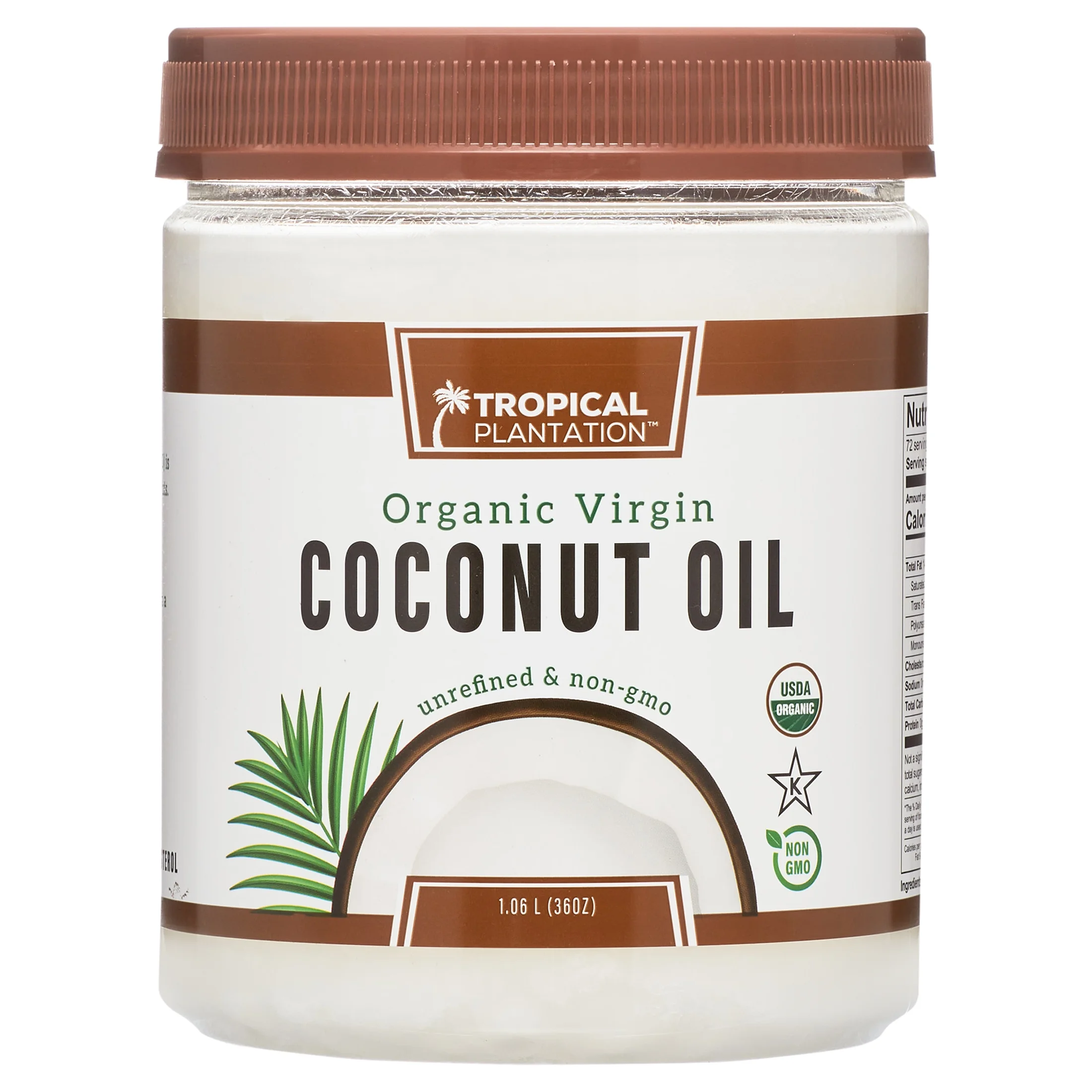 Tropical Plantation Organic Coconut Oil, 72 fl oz, 2 Pack