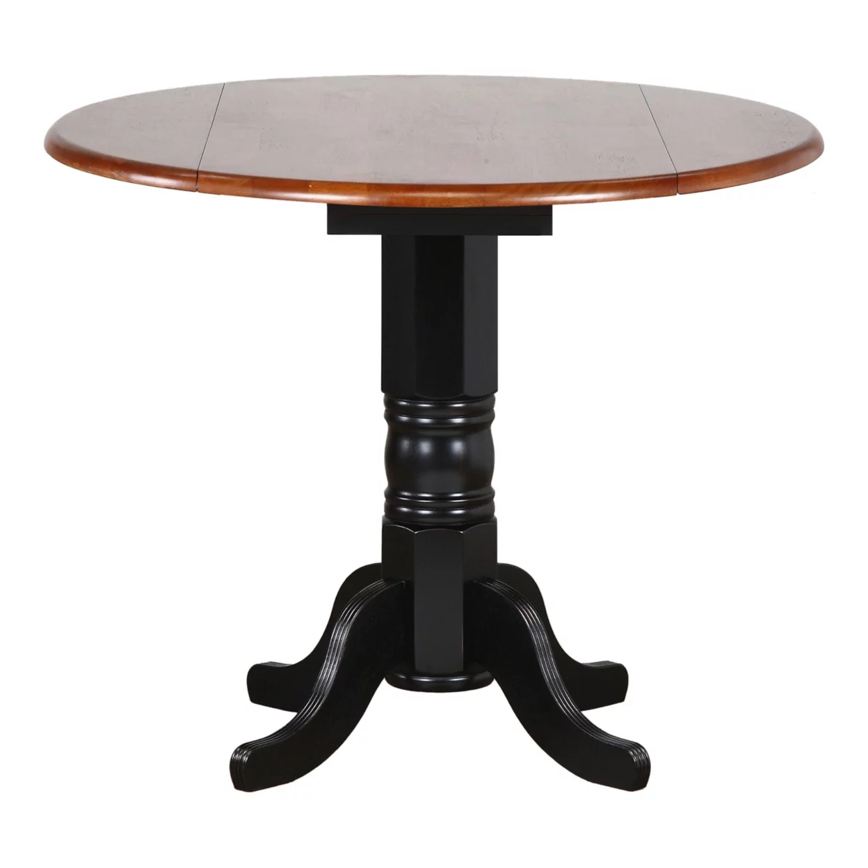 Black Cherry Selections 3-Piece Round Wood Top With Cherry Extendable Dining Set - Antique Black