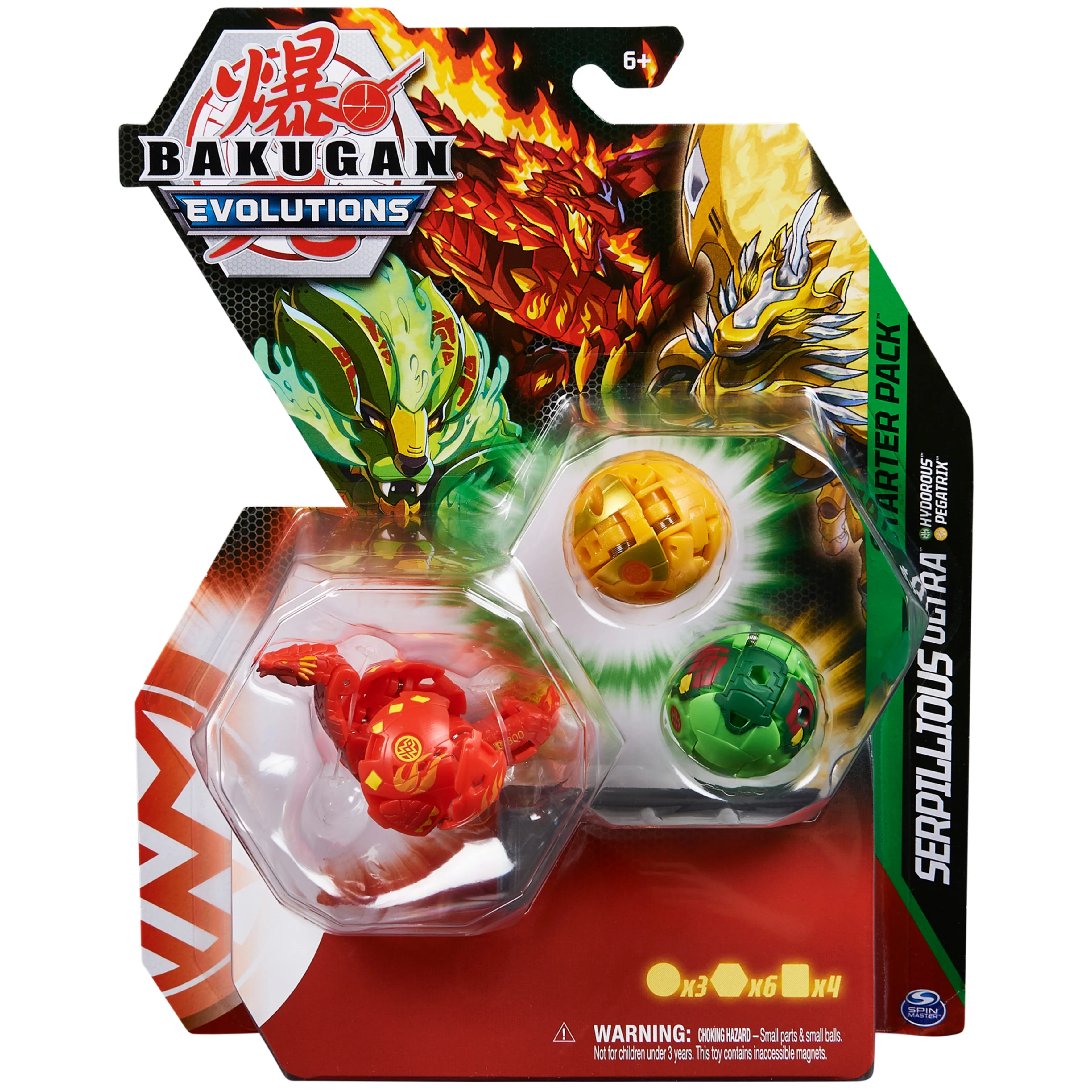 Bakugan Evolutions Starter Pack 3-Pack, Collectible Action Figures (Styles May Vary)