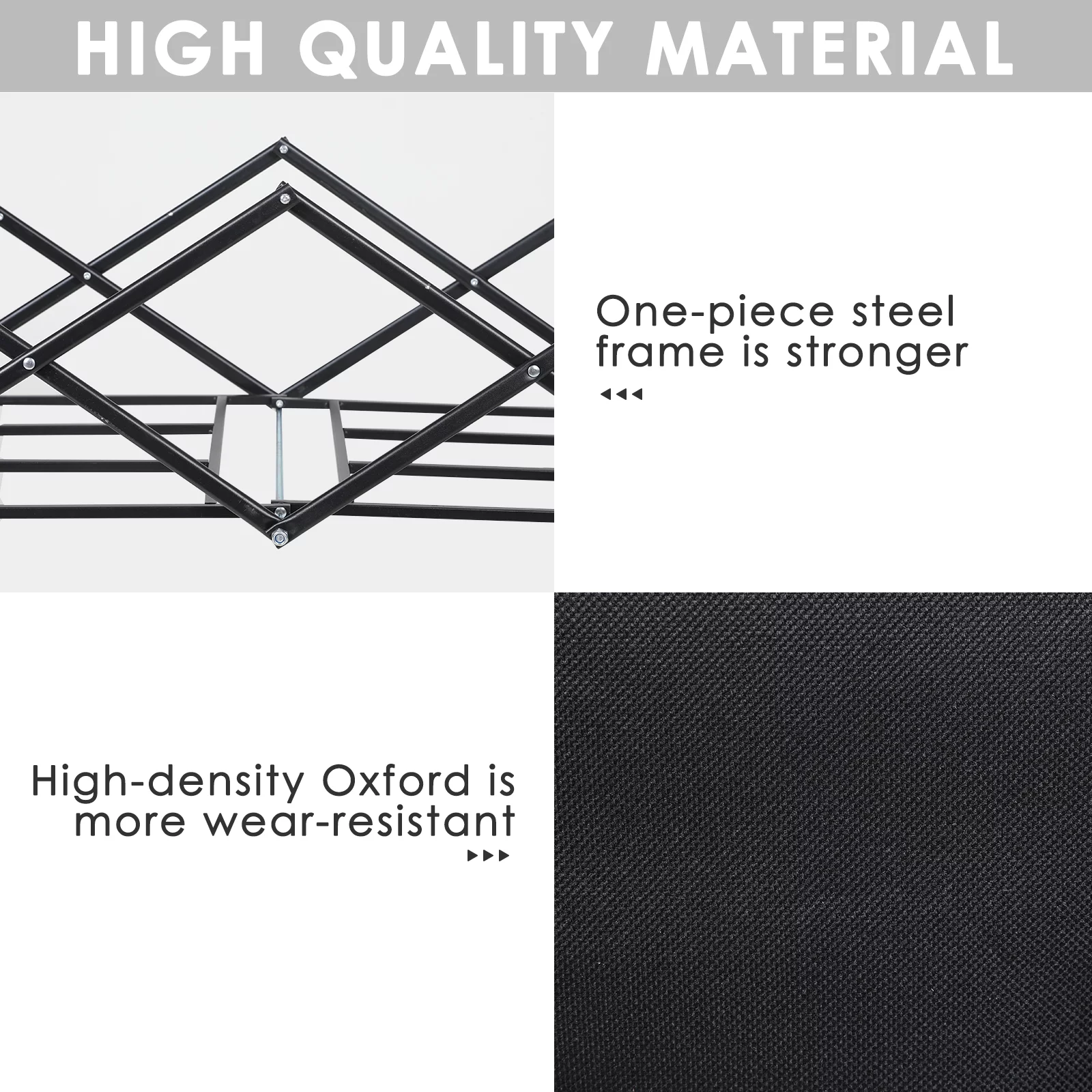 Increkid Collapsible Camping Wagon Cart Folding Trolley Cart with Folding Tabletop, Black