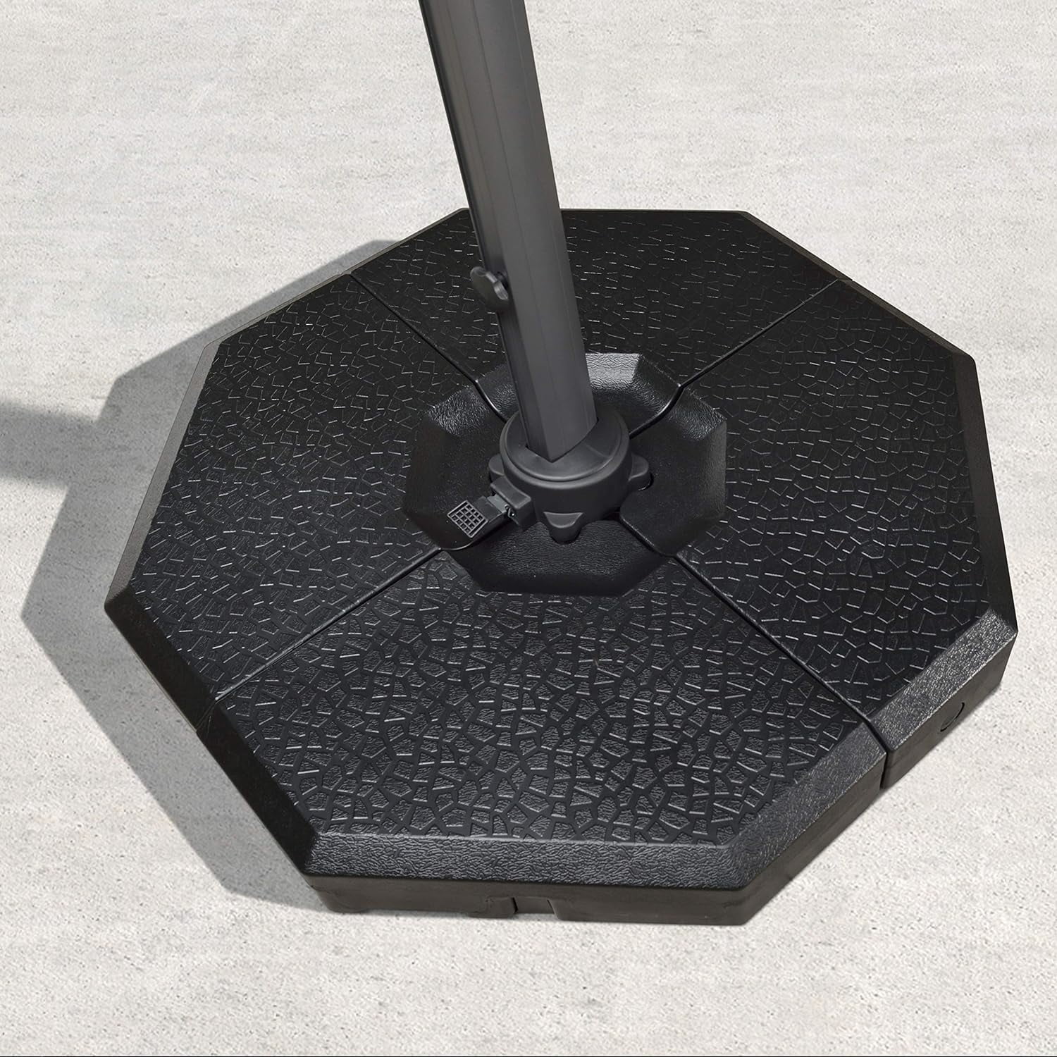 Umbrella Base 4-Piece Water & Sand Filled Weighted Base Outdoor Umbrella Base for Cantilever Offset Patio Umbrella, 220 Lbs, Black