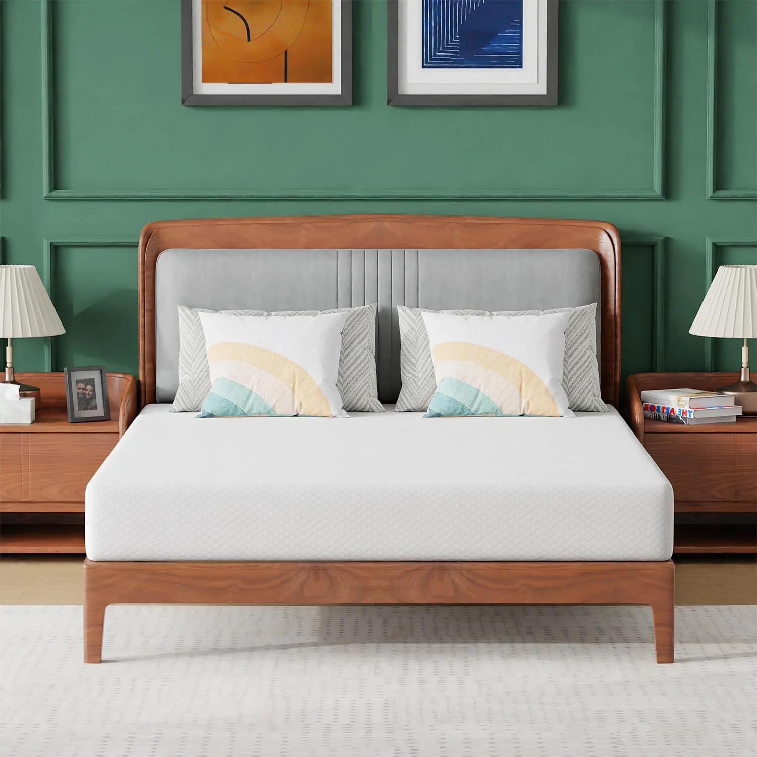 8 Inch Queen Gel Memory Foam Mattress Fiberglass Free/-US Certified/Bed-in-a-Box/Cool Sleep & Comfy Support