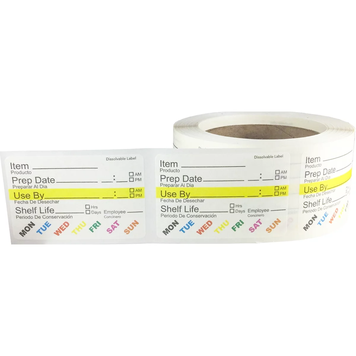 Dissolvable Food Rotation Prep White Adhesive Labels | 2 x 3