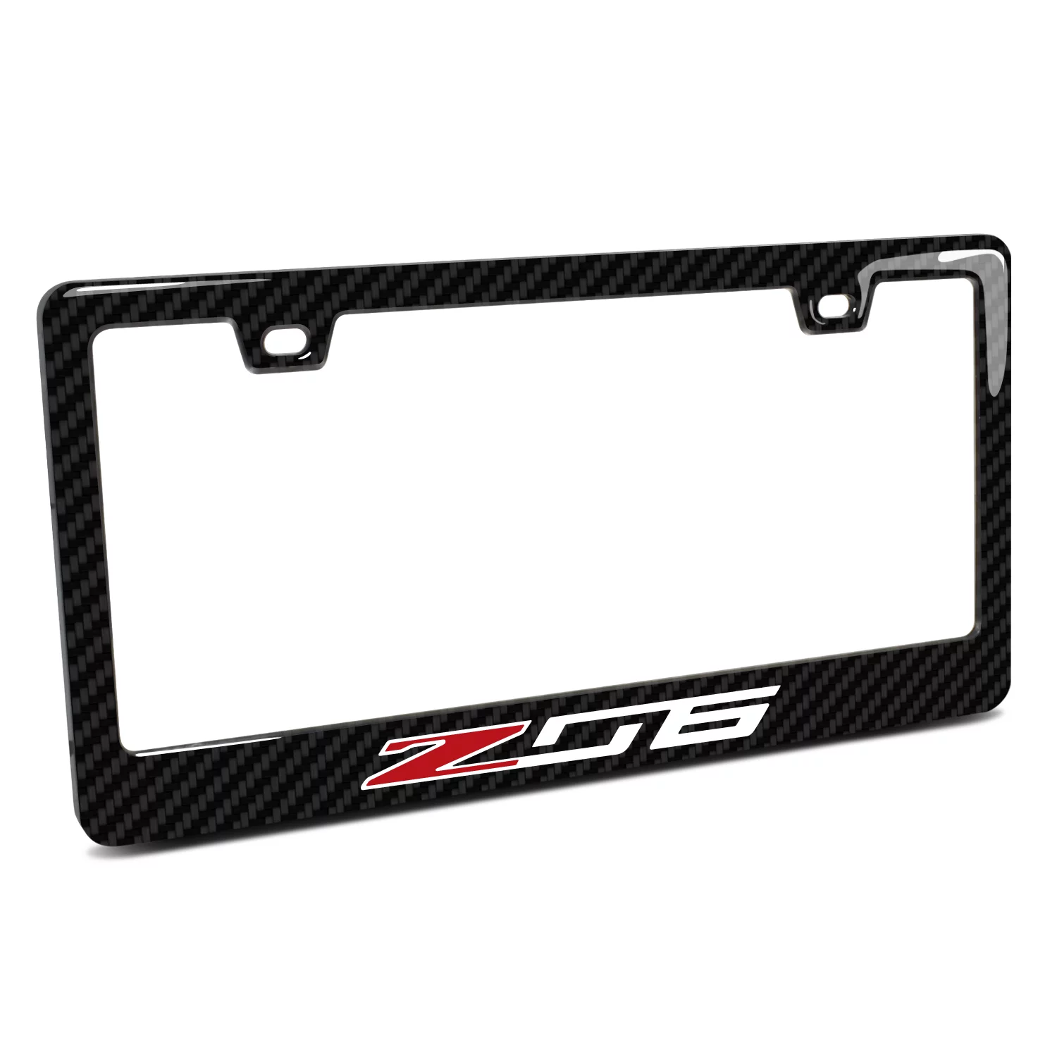 Chevrolet Corvette C7 Z06 in 3D on Real Carbon Fiber ABS Plastic License Plate Frame