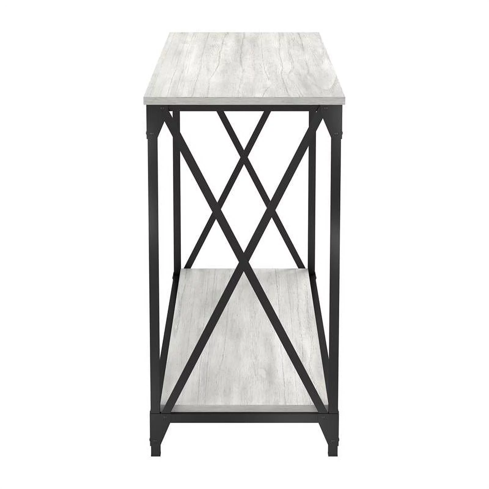 Furniture of America Clarissa Industrial Metal 1-Shelf Console Table in Black