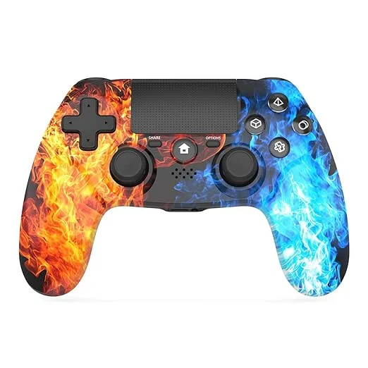 DYONDER Wireless Controller for PS4, Wireless Remote Gamepad with/Dual Vibration/6-Axis Motion Sensor/Audio Function, Game Controller Widely Compatible with PS4/PC/iOS(Red)