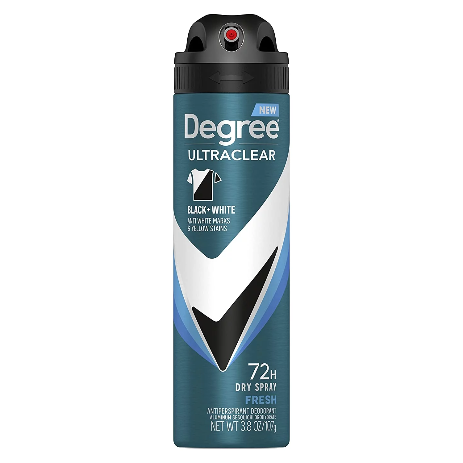 Degree Men UltraClear Antiperspirant Deodorant Black & White Dry Spray Fresh, 3.8 Oz
