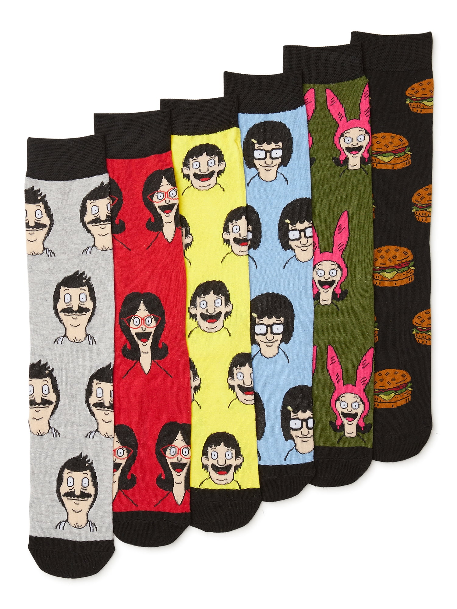 Bob's Burgers Men's Crew Socks, 6-Pack