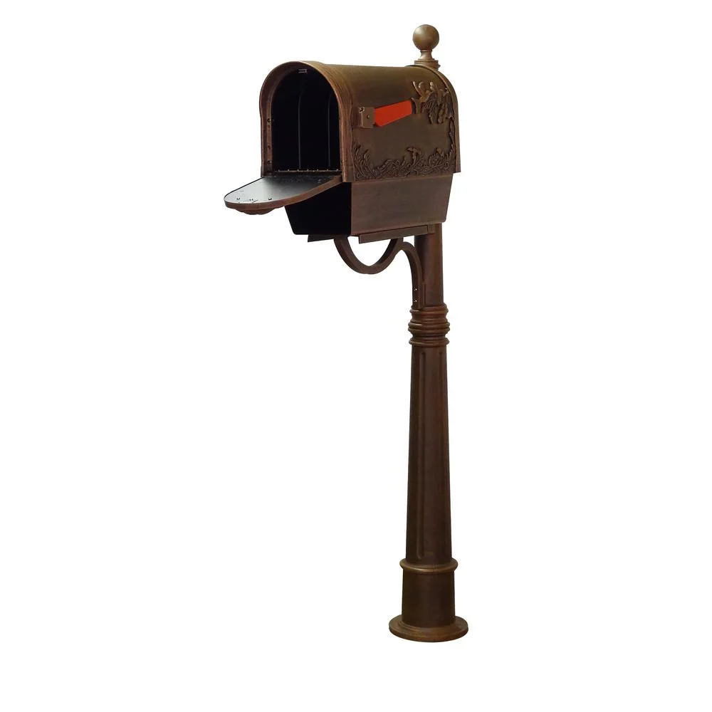 Special Lite Products Hummingbird Curbside Mailbox with Newspaper Tube and Ashland Mailbox Post