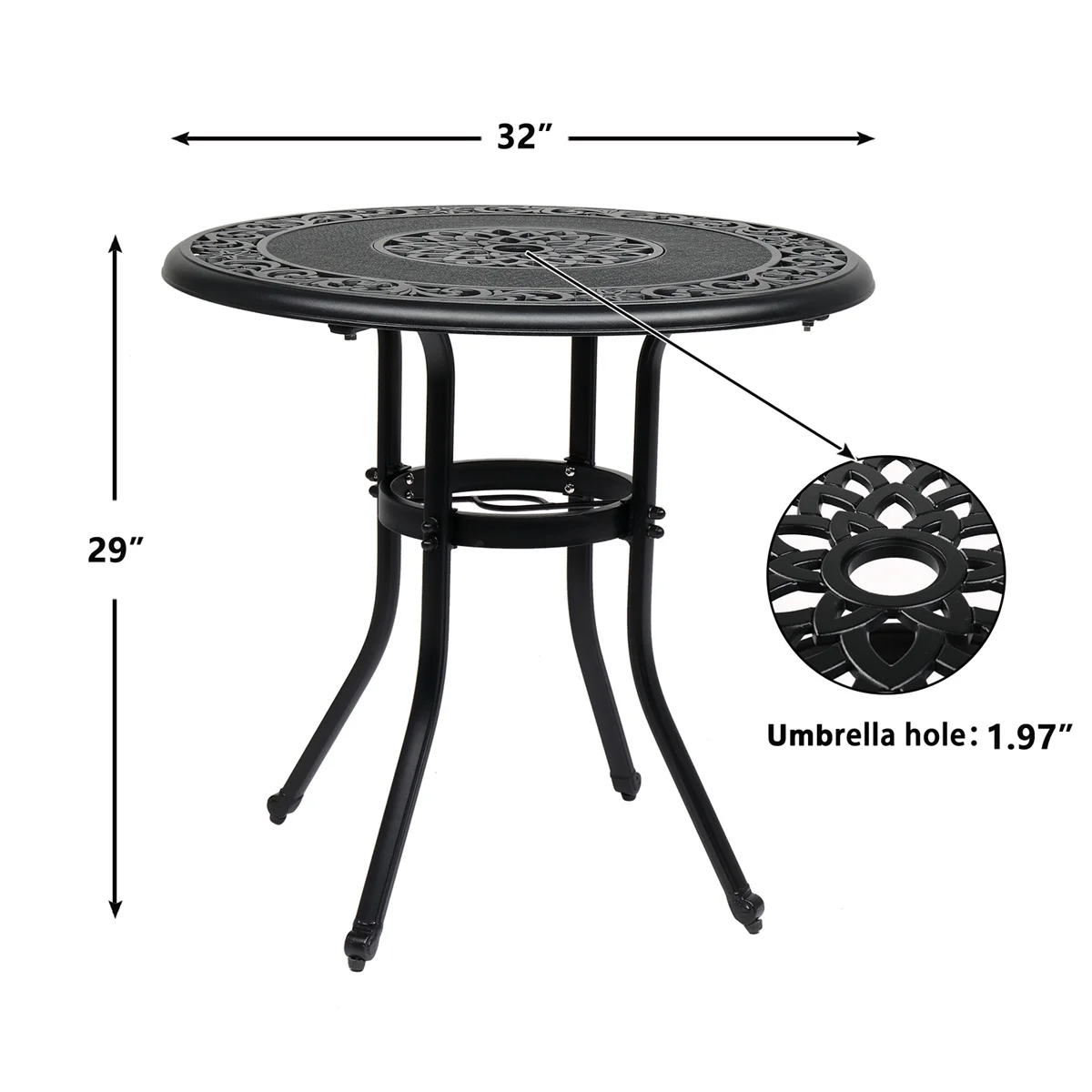 Outdoor Cast Aluminum Round Bistro Table