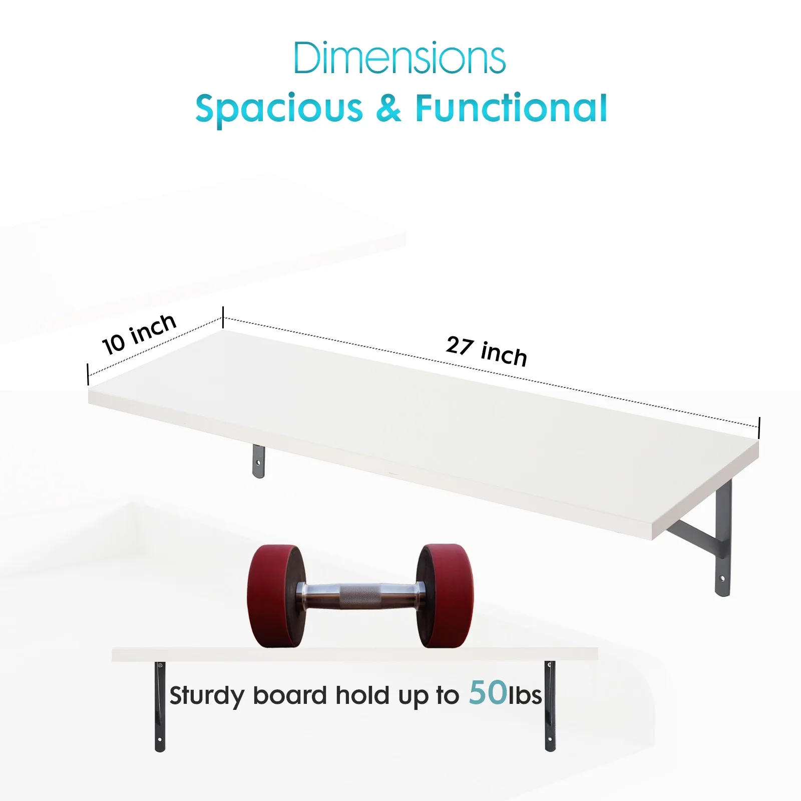 Kaboon Washer Dryer Countertop and Shelves Set, Model-KBCS5427BS, White