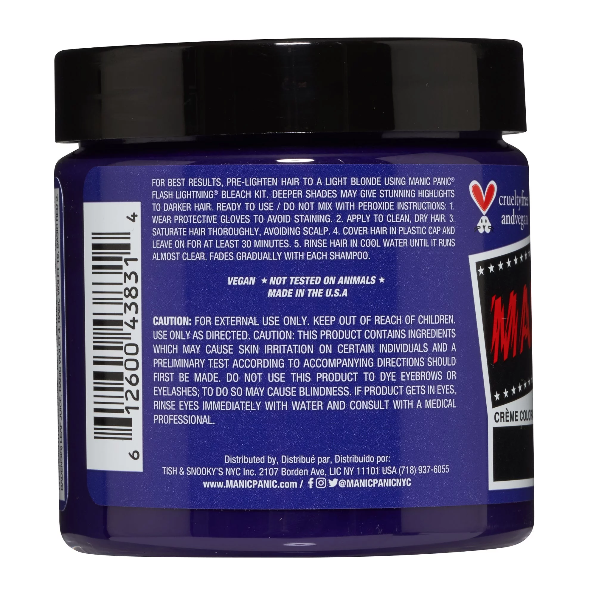 MANIC PANIC ULTRA VIOLET Classic High Voltage Semi-Permanent Hair Color, 4 fl oz