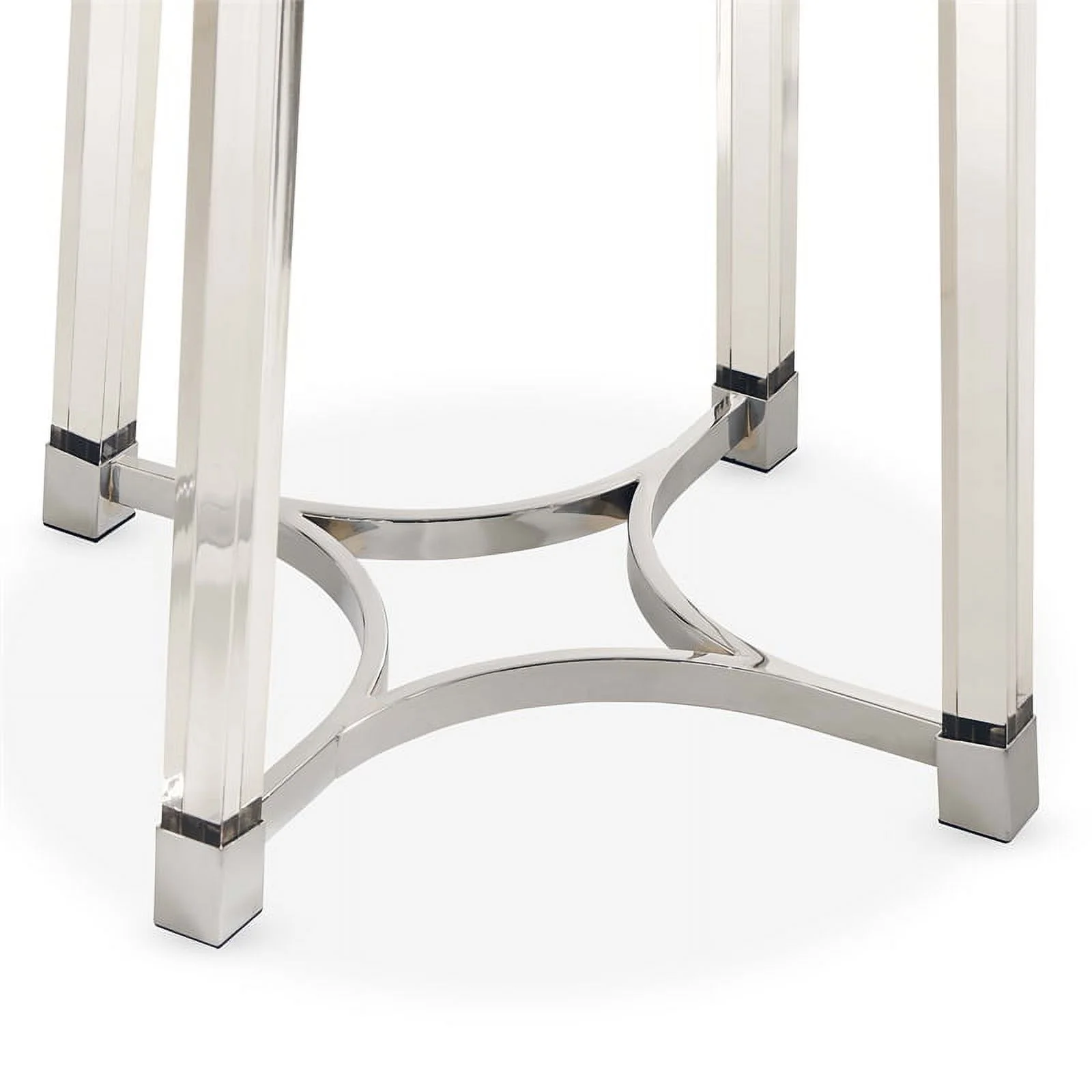 Bowery Hill Modern Metal End Table with Glass Top in Chrome/Clear