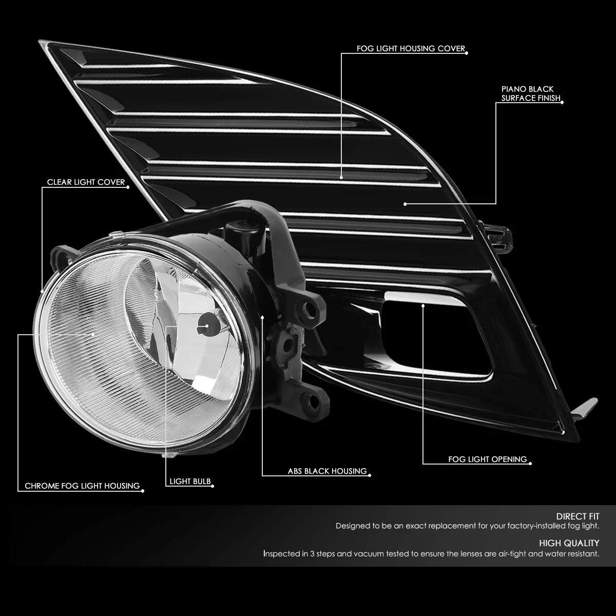 DNA Motoring FL-ZTL-318-CH For 2018 to 2020 Toyota Camry SE XSE Factory Style Bumper Driving Fog Light Lamps with Bezel + Switch 19 2019