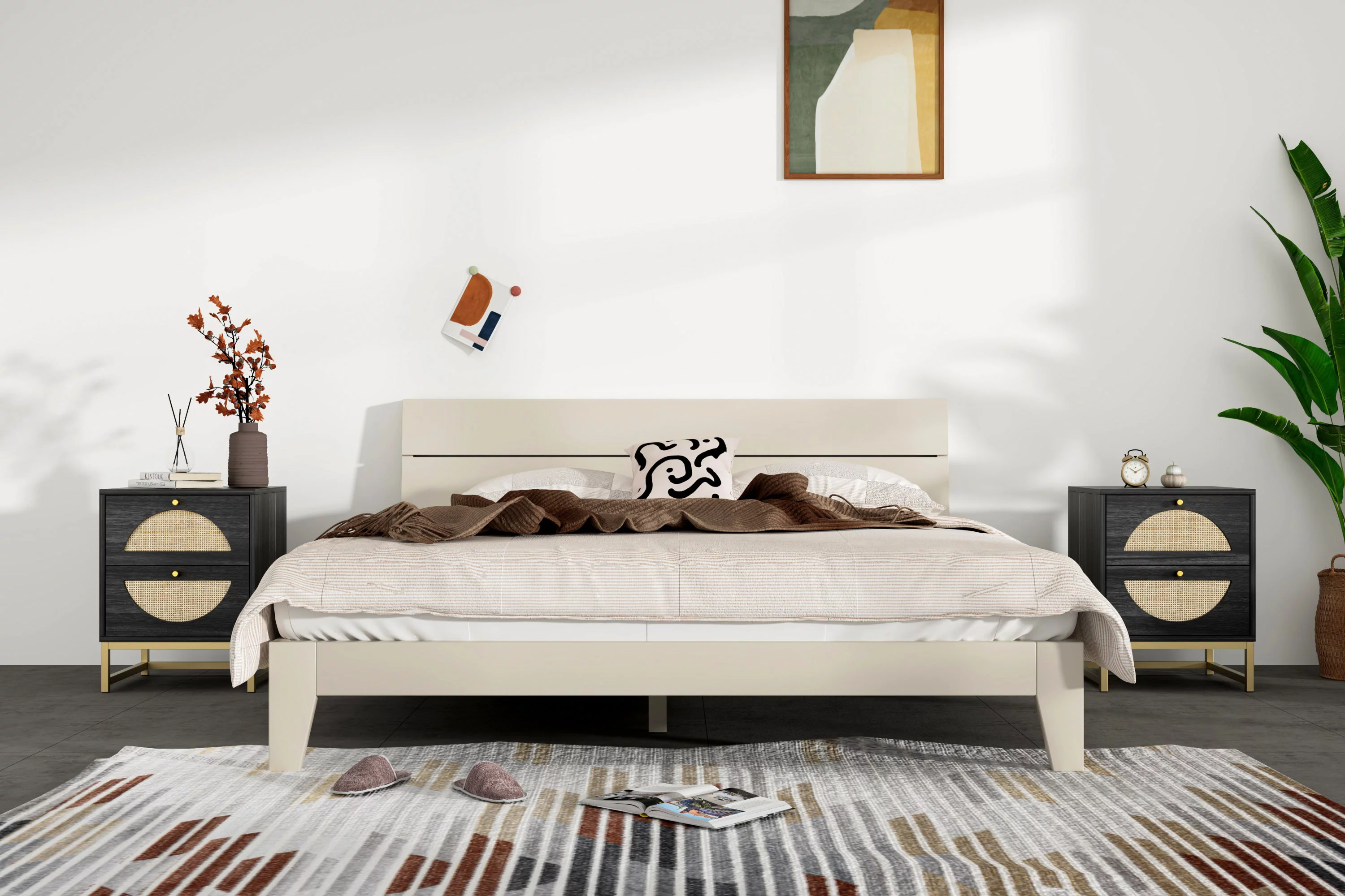 Allen 2 Drawer Nightstand - Black