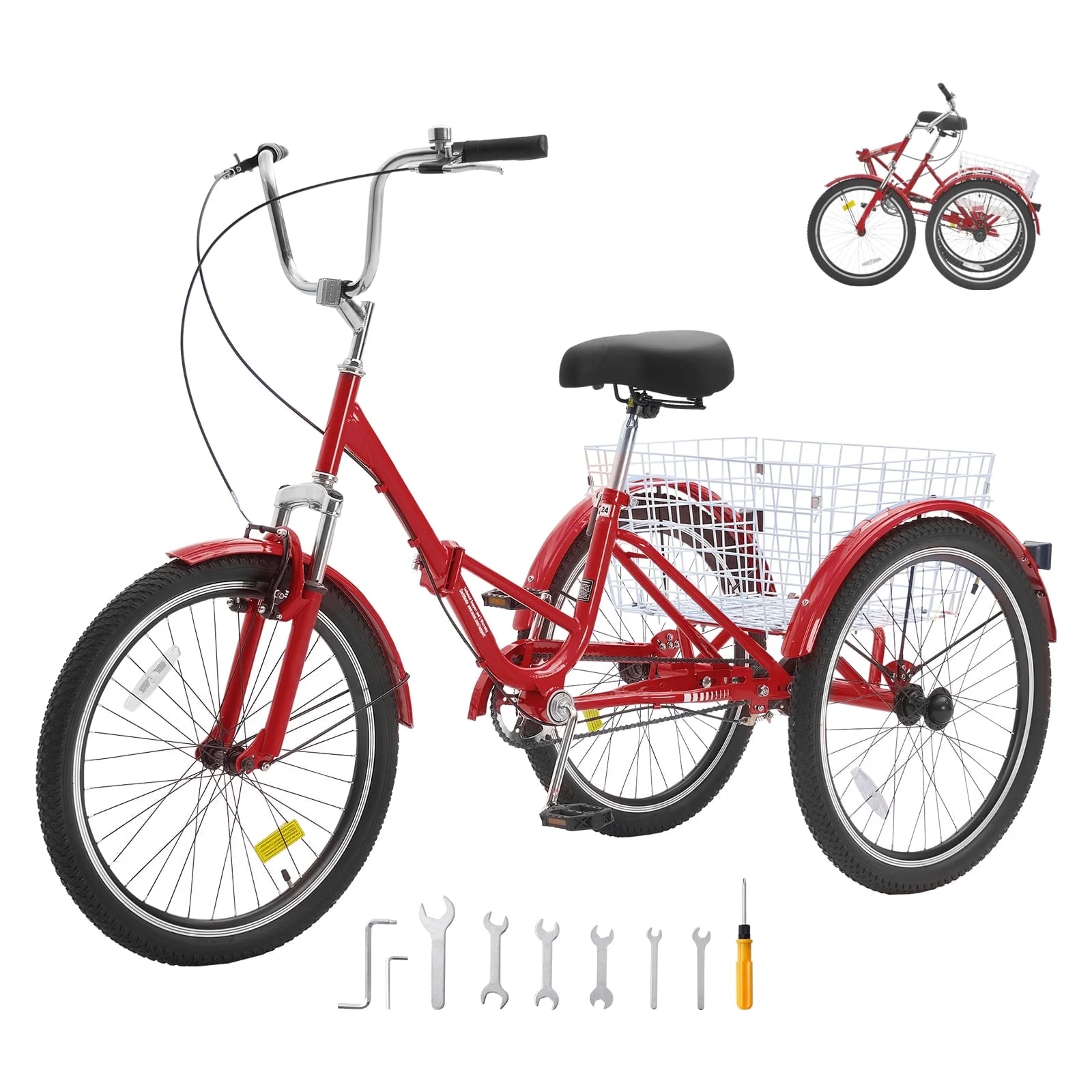 SKYSHALO Folding Adult Tricycle 24