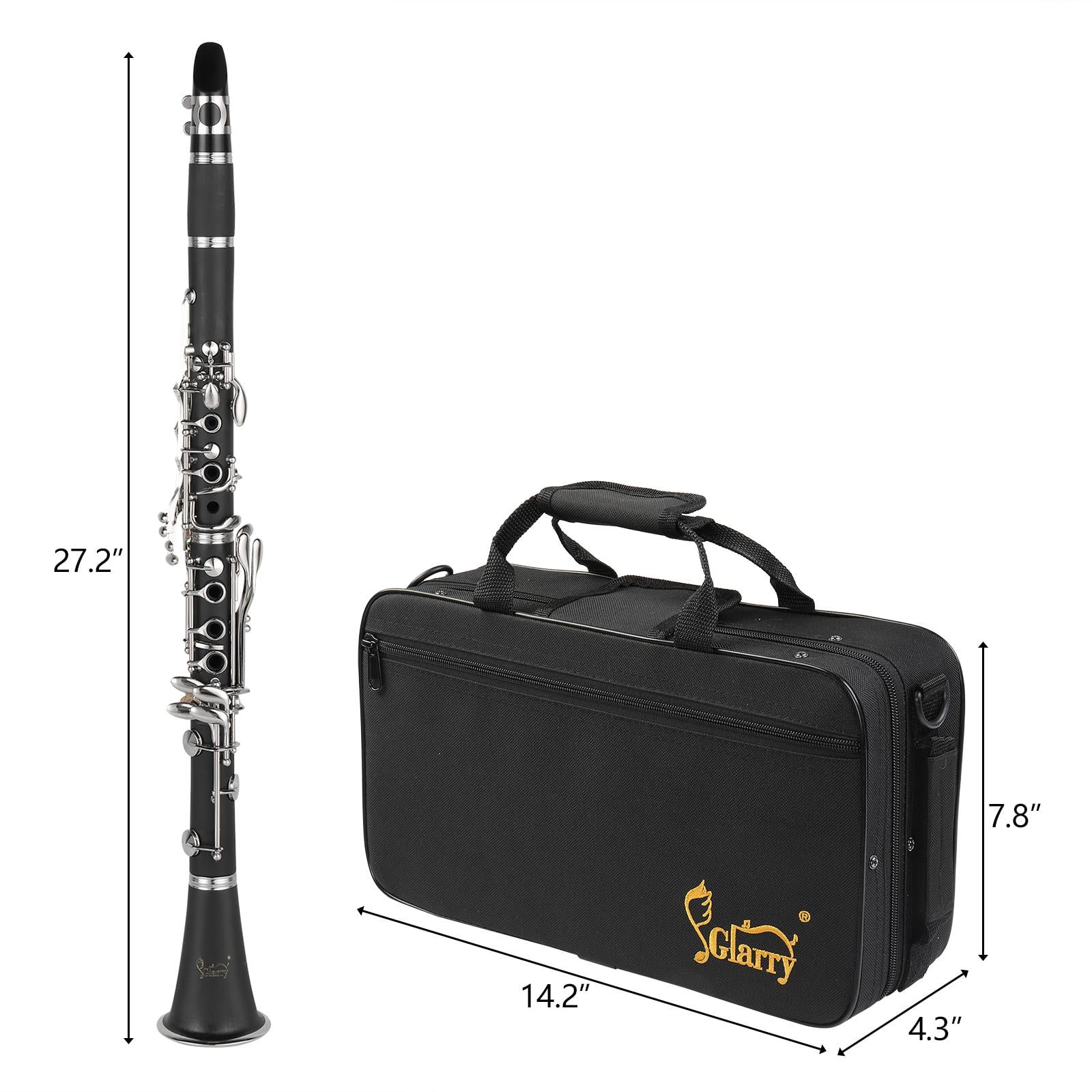 Ktaxon 17 Keys Flat B Clarinet with Case Mouthpieces for Beginner Student Black