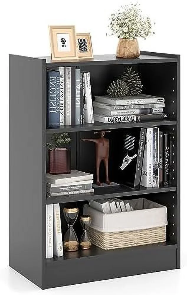 SQWCFD 3-Cube Bookcase  - 3-Tier Modern  Open Bookshelf with Adjustable Shelves  Anti-Tipping Device  Small Wood Cube  Organizer for Kid\u2019s Room  Living Room  Bedroom