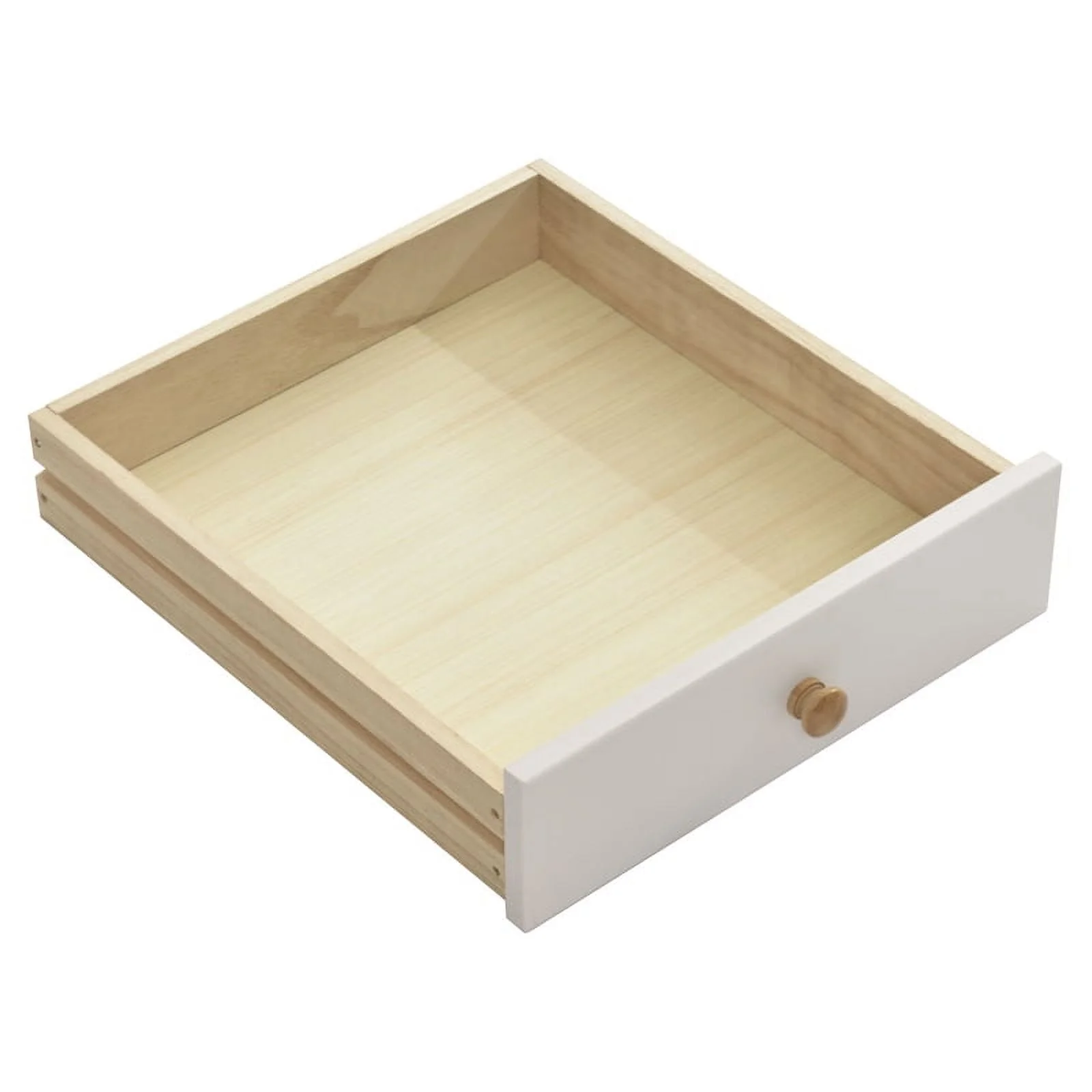 Home Square Solid Pine Wood 2 Drawer Nightstand in White & Natural - Set of 2