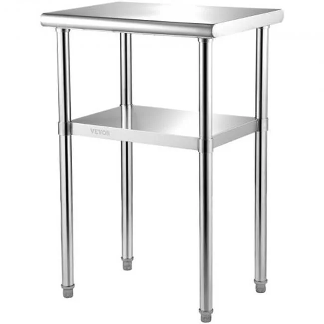 Vevor  24 x 18 x 36 in. Stainless Steel Prep Table with 600 lbs Load Capacity Heavy Duty Metal Worktable