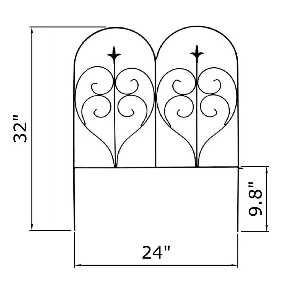 MTB Decorative Garden Border Fence Panel 32 in x 24 in, Pack of 5, Totally 10 ft, Decorative Wire Fencing Garden Border Edging Garden Fence Animal Barrier