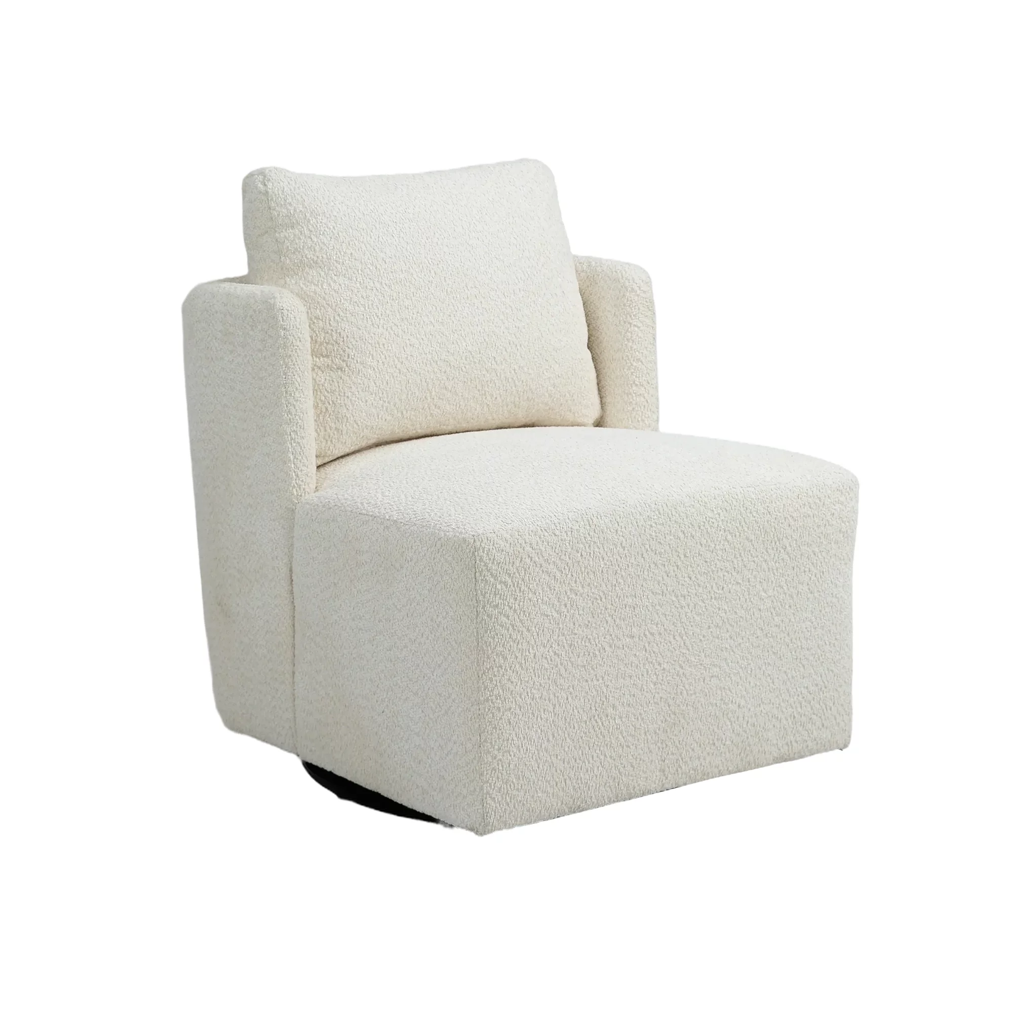 HOMEFUN Beige Swivel Barrel Chair, Comfy Round Accent Sofa Chair for Living Room, 360 Degree Swivel Barrel Club Chair, Leisure Arm Chair for Nursery, Hotel, Bedroom, Office, Lounge