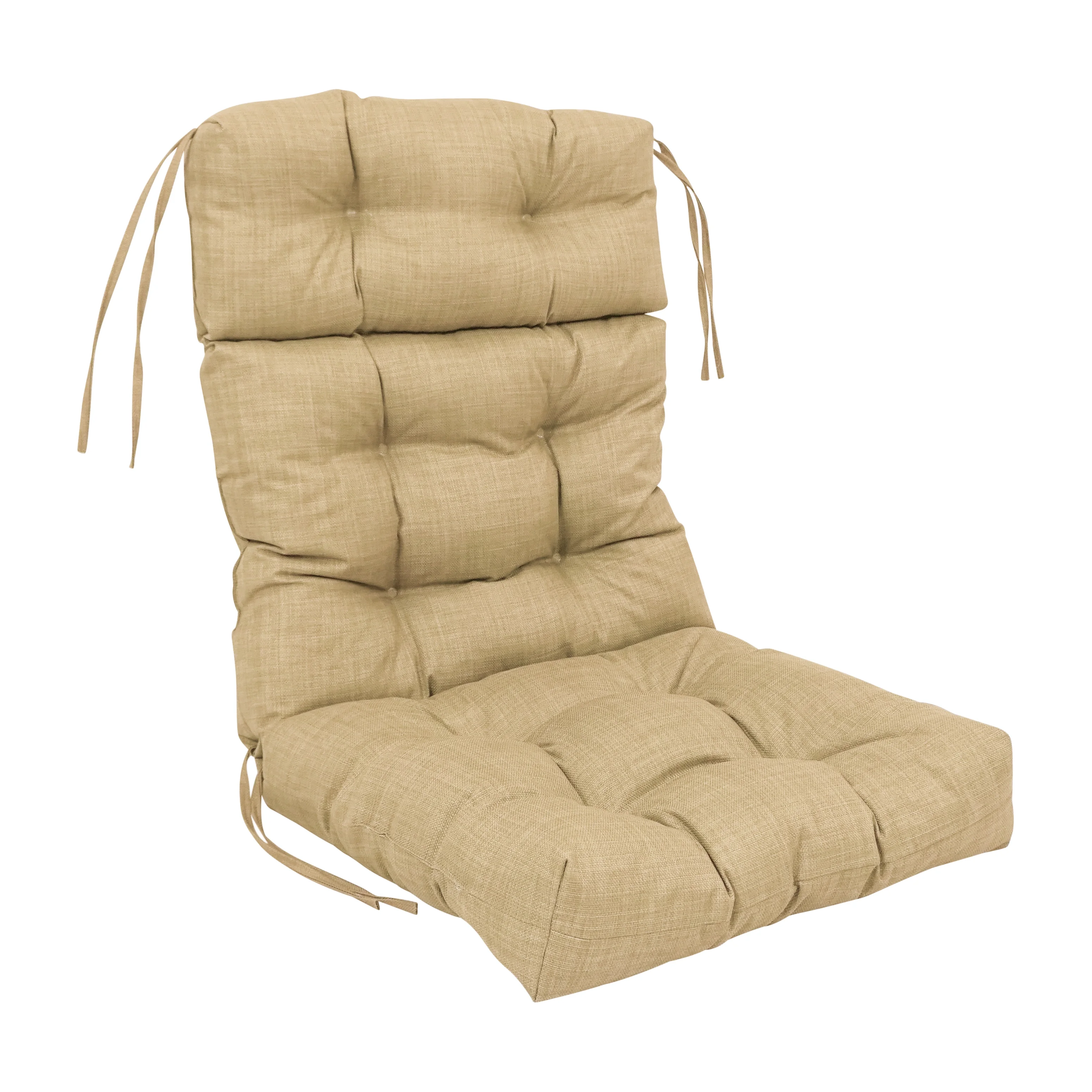 Blazing Needles  22 x 45 in. Spun Polyester Solid Outdoor Tufted Chair Cushion, Sandstone