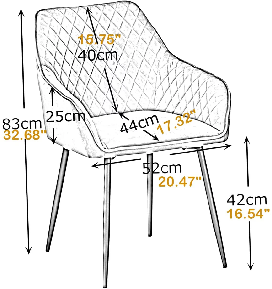 KEIVVAKN Teddy Fleece Dining Chairs Dining Room Set of 2 Armchair Upholstered Seat White