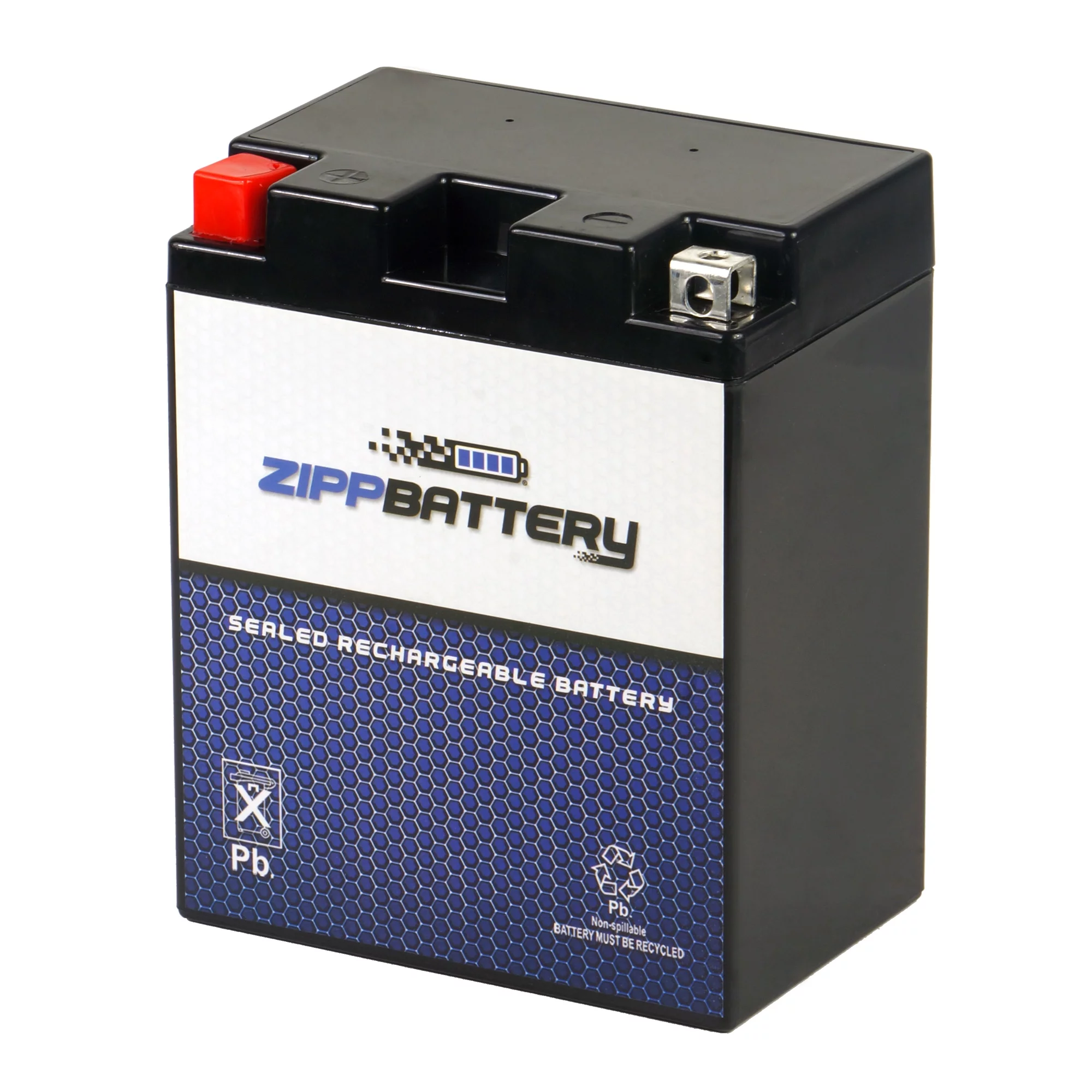 Zipp Battery YTX14AH-BS (14AH-BS 12 Volt,12 Ah, 210 CCA) Atv Battery for Polaris 400cc 2008