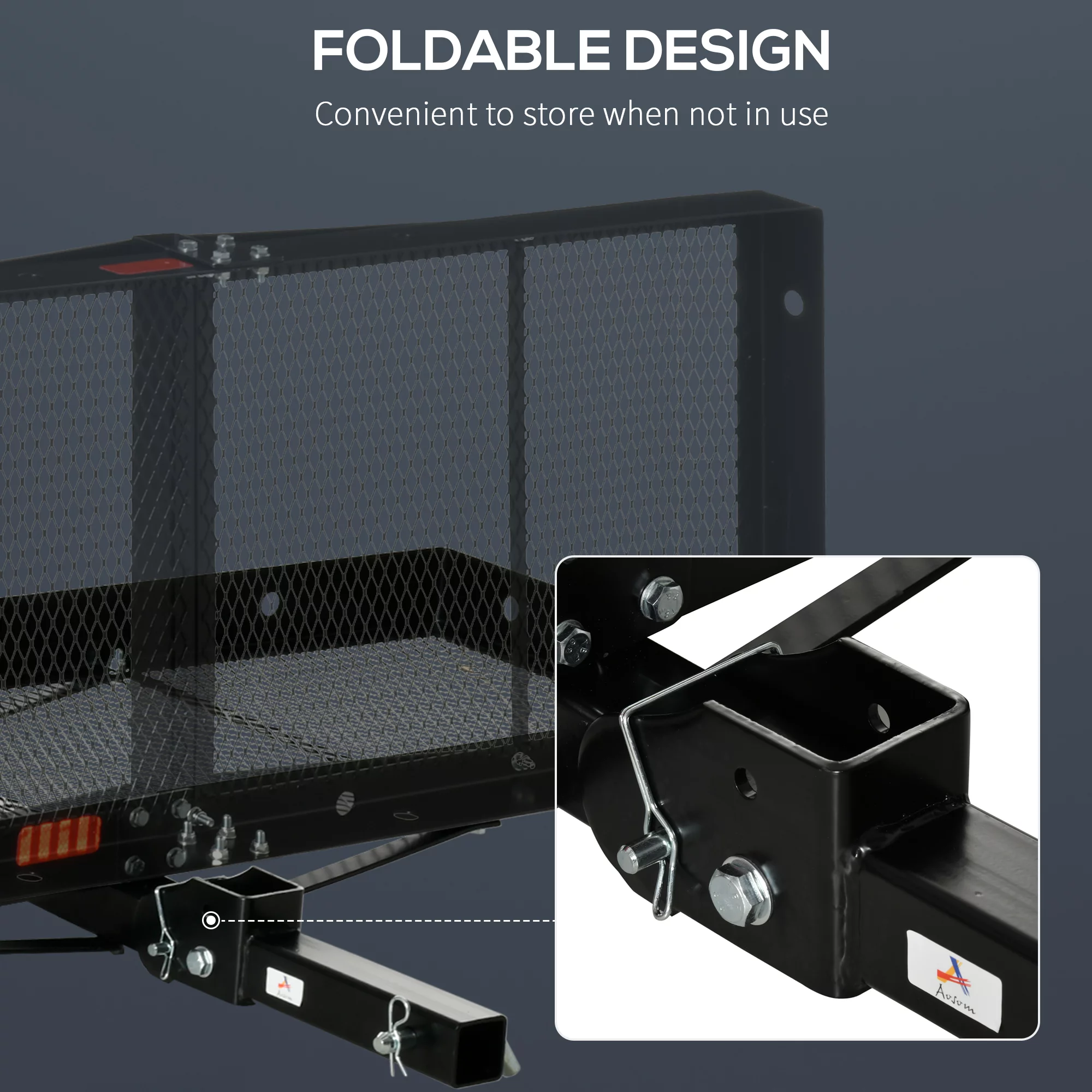 Aosom Hitch Mount Cargo Carrier 350 lbs Capacity Fits 2'' Receiver Black