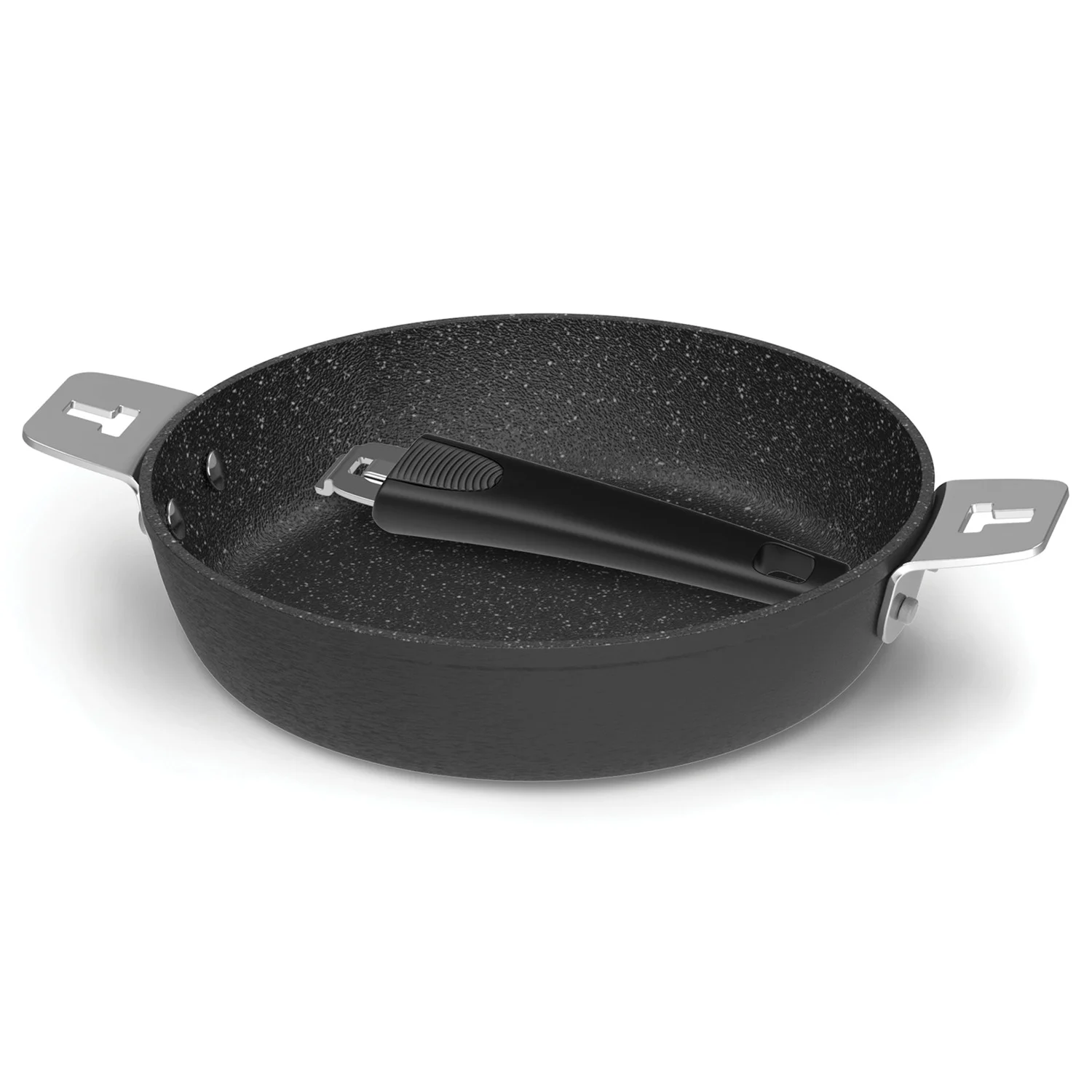 THE ROCK by Starfrit 034715-004-0000 11-Inch Fry Pan/Round Dish with T-Lock Detachable Handle