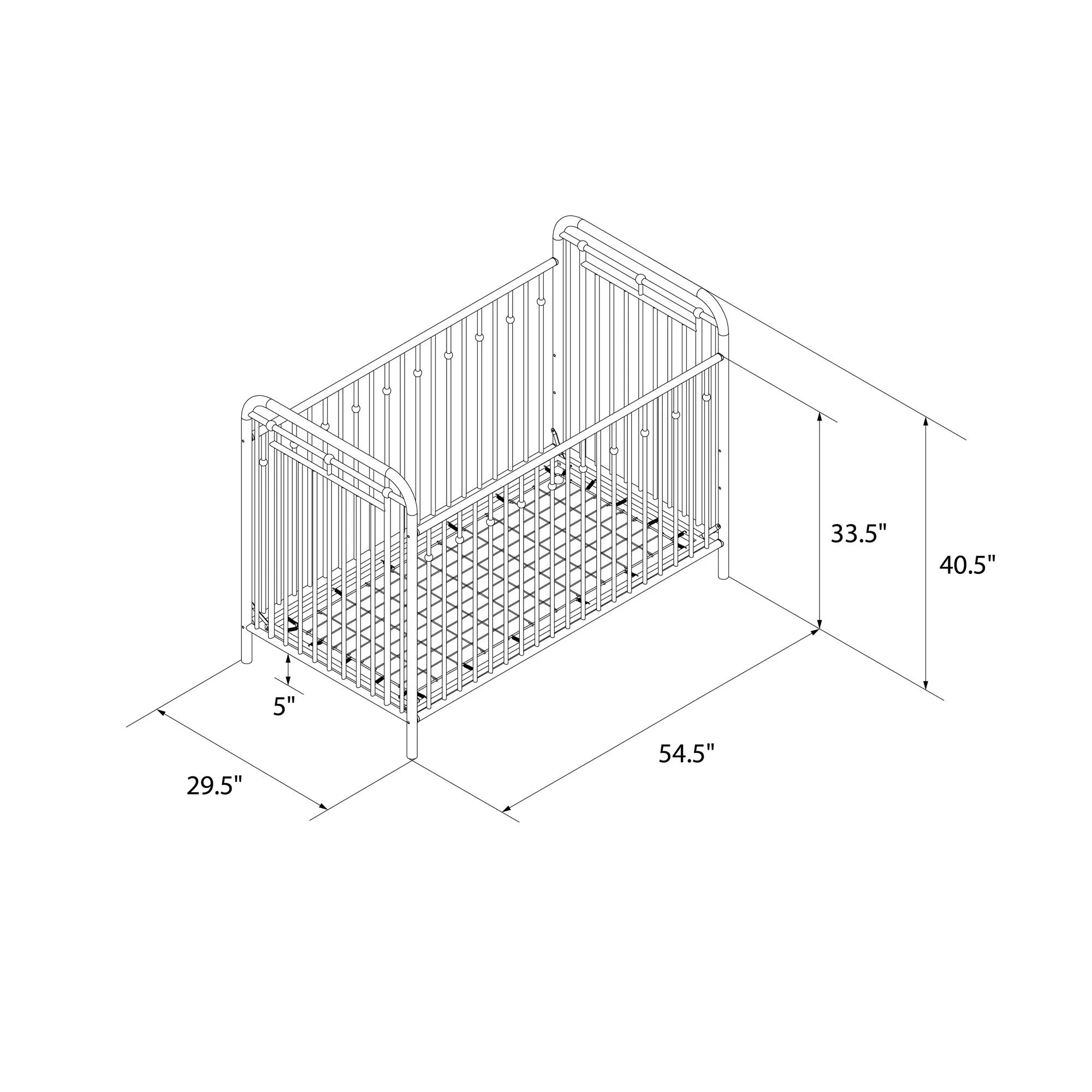 Little Seeds Monarch Hill Hawken Metal Crib, Nursery Furniture, White