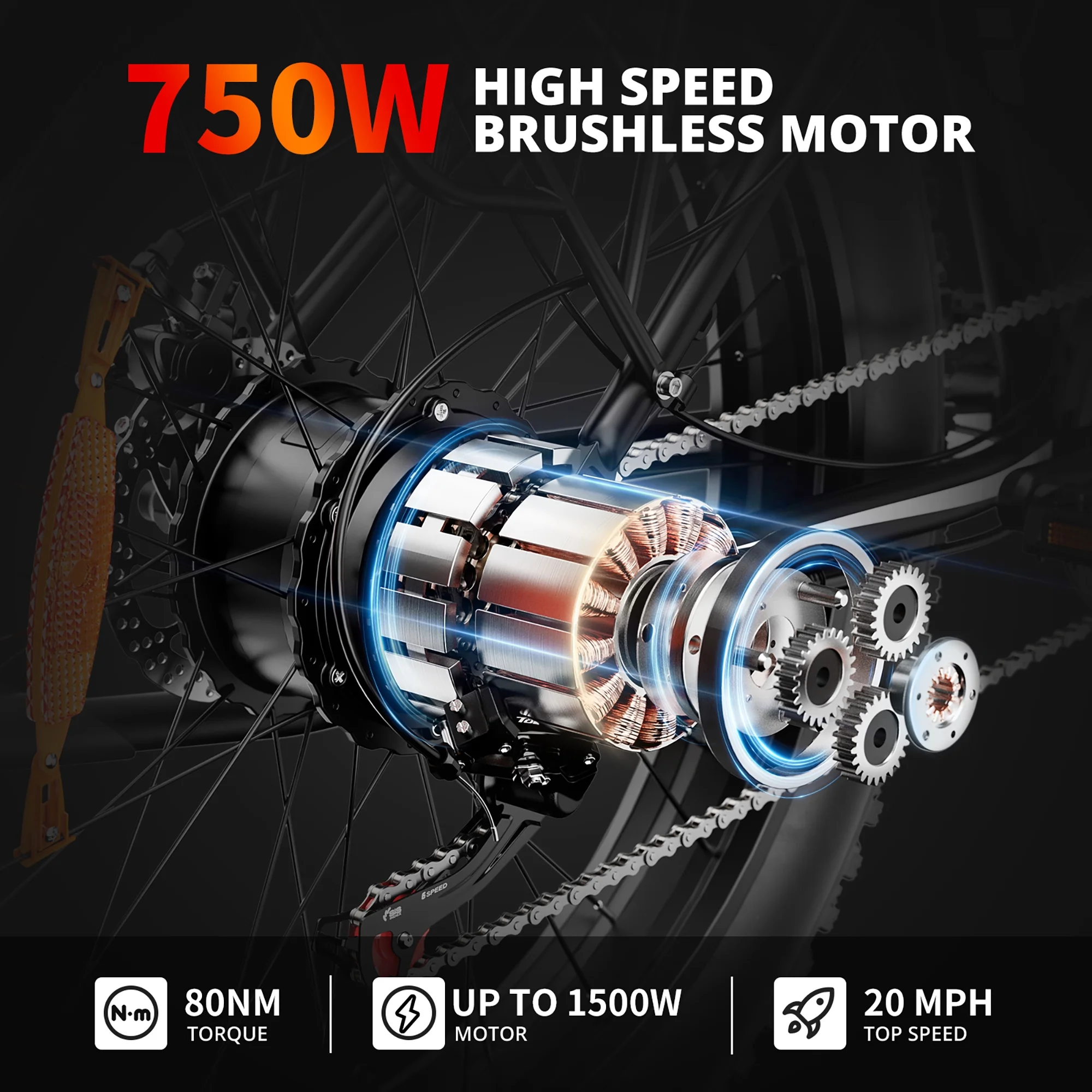 Electric Bicycles for Adults Mountain Bike Commuter E Bicycle 750W 48V 15AH 26 