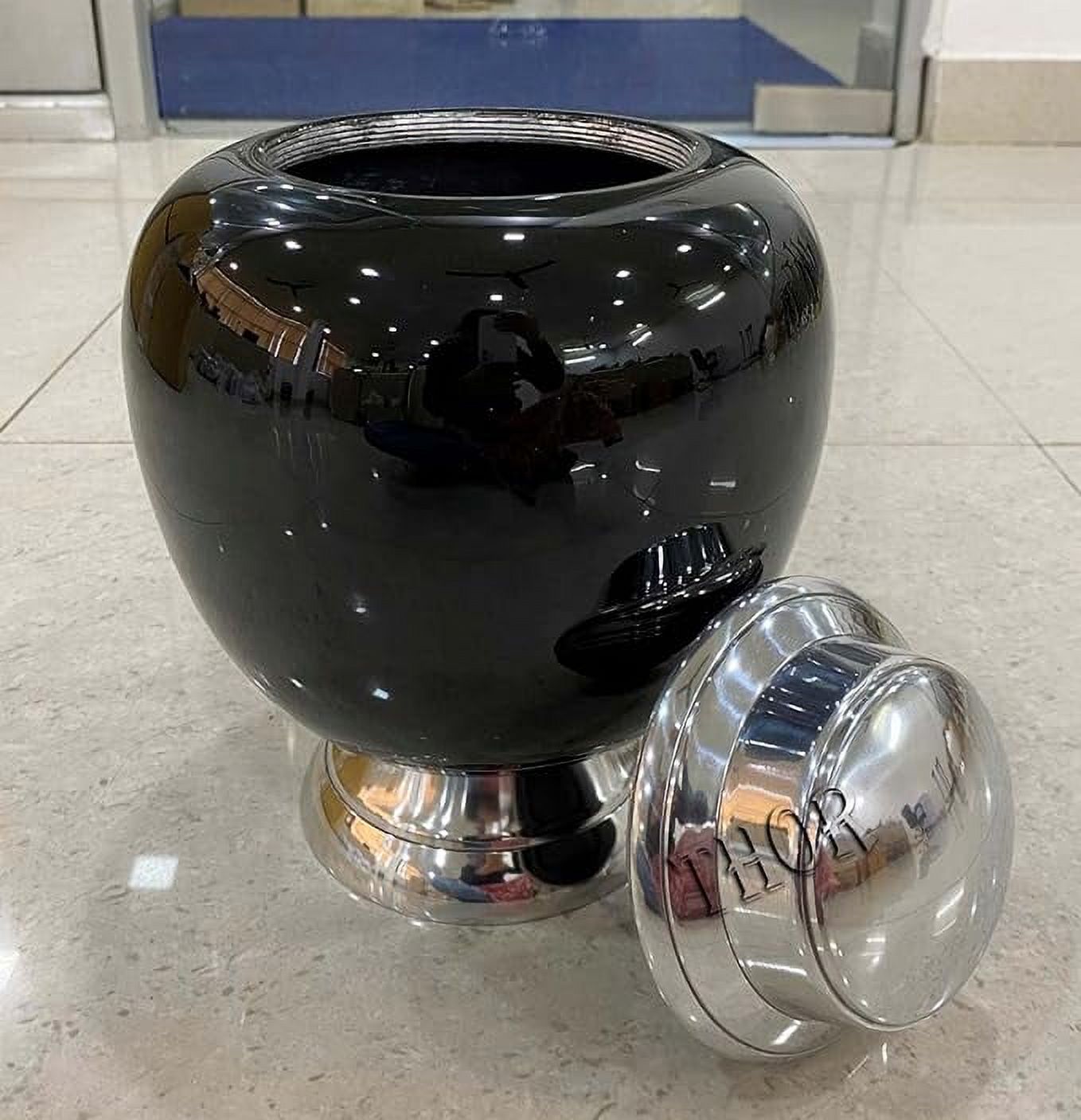 Cremation Urn Black Funeral Urn for Human Ashes Beautiful Hand Made urns for Cemetery Burial Ashes Adult Female Large Funeral Ashes Urns