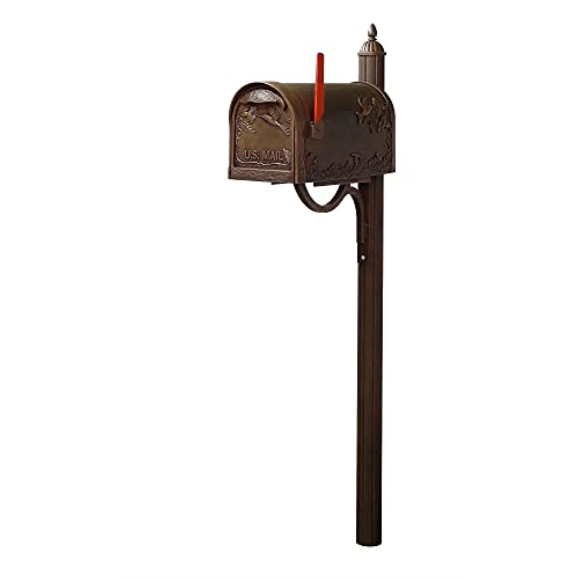 Special Lite Products Hummingbird Curbside Mailbox with Locking Insert and Richland Mailbox Post