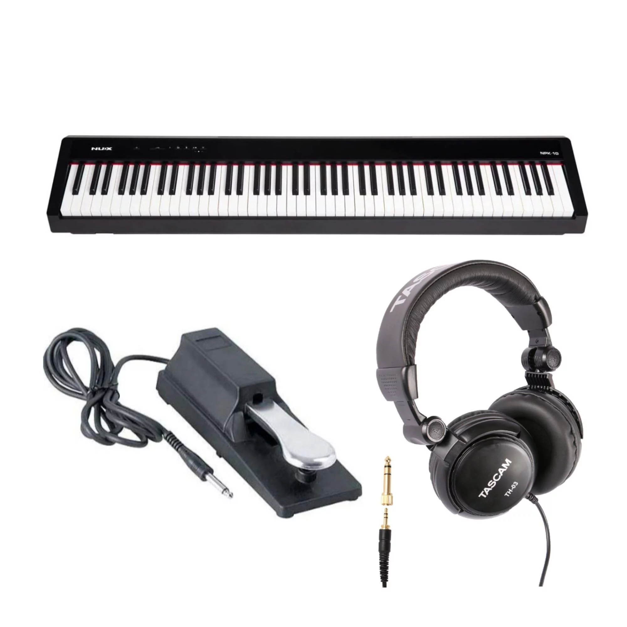NuX NPK-10 88-Key Scaled Hammer-Action Digital Piano Bundle with Accessories