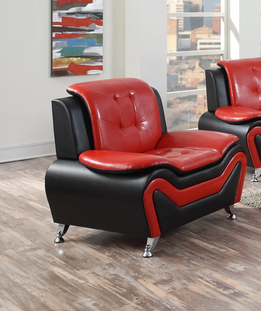 US Pride Furniture Wanda 3-Piece Modern Bonded Leather Sofa Set S5066-S5067