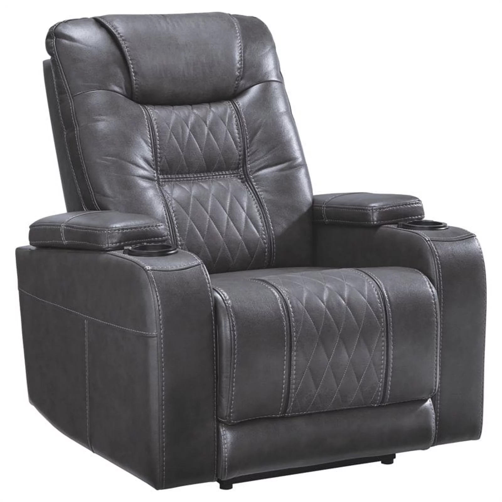 Bowery Hill Contemporary Composer Power Fabric Recliner in Gray