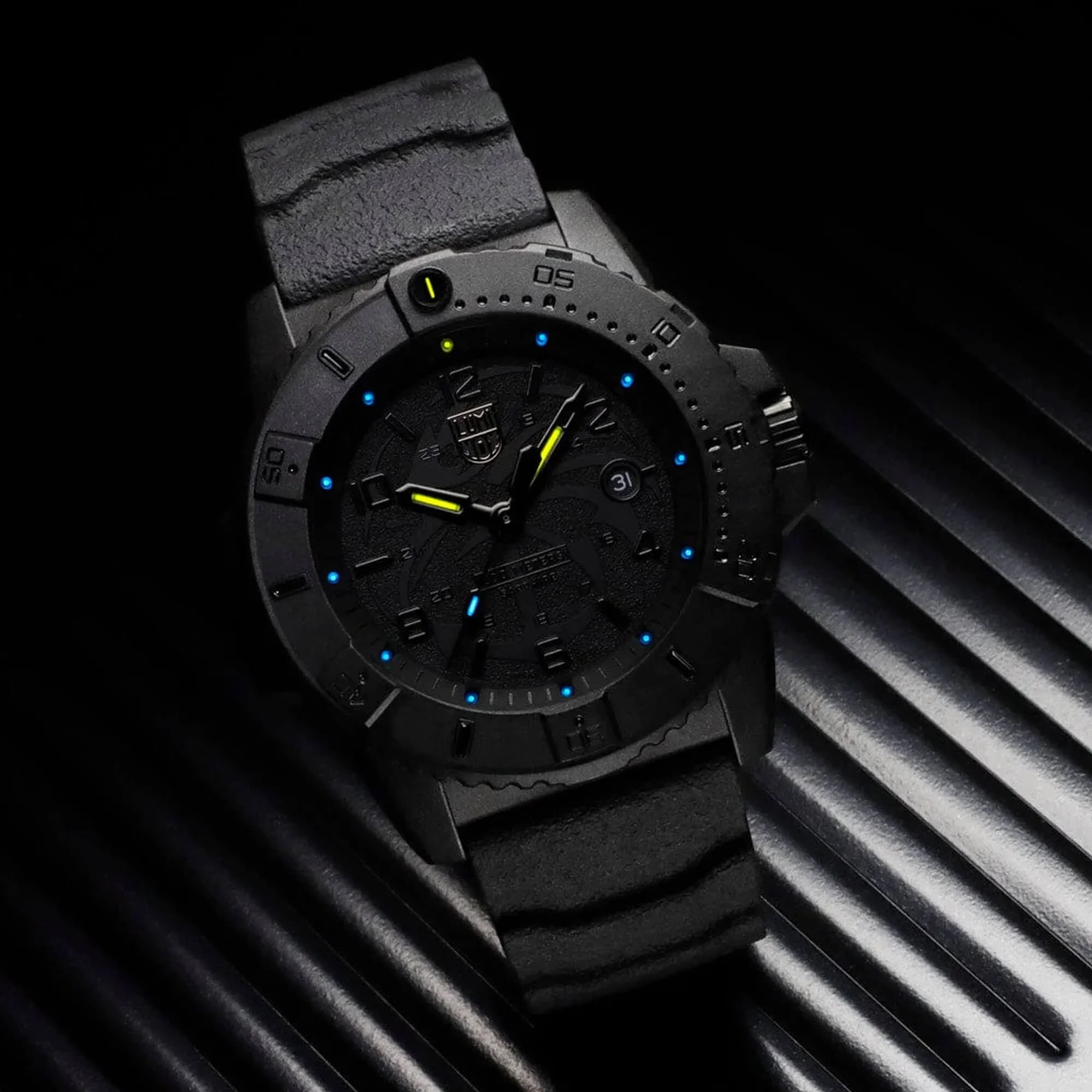 Luminox XS.3601.BO.NSF Men's Navy SEAL Quartz Black Strap Watch